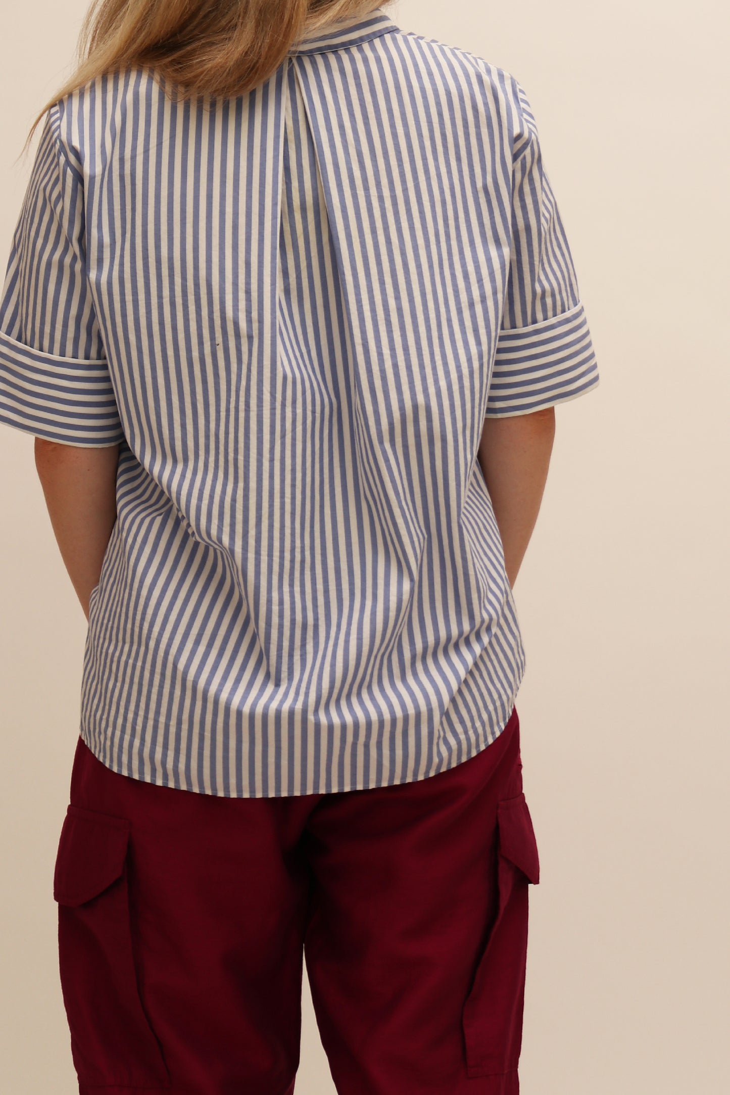 ARKET STRIPE HALF-ZIP SHIRT