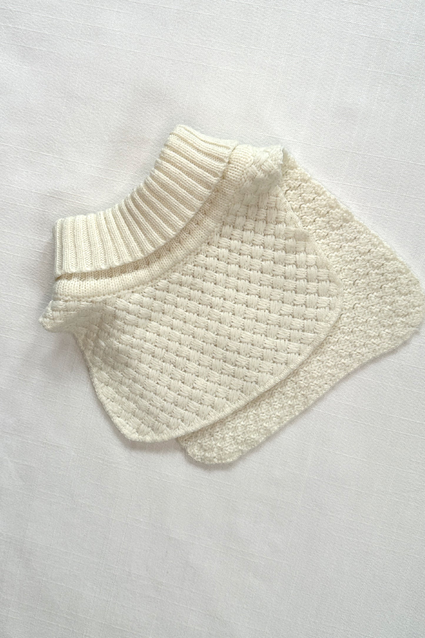 MINI: BASKET KNIT POLO-NECK COLLAR