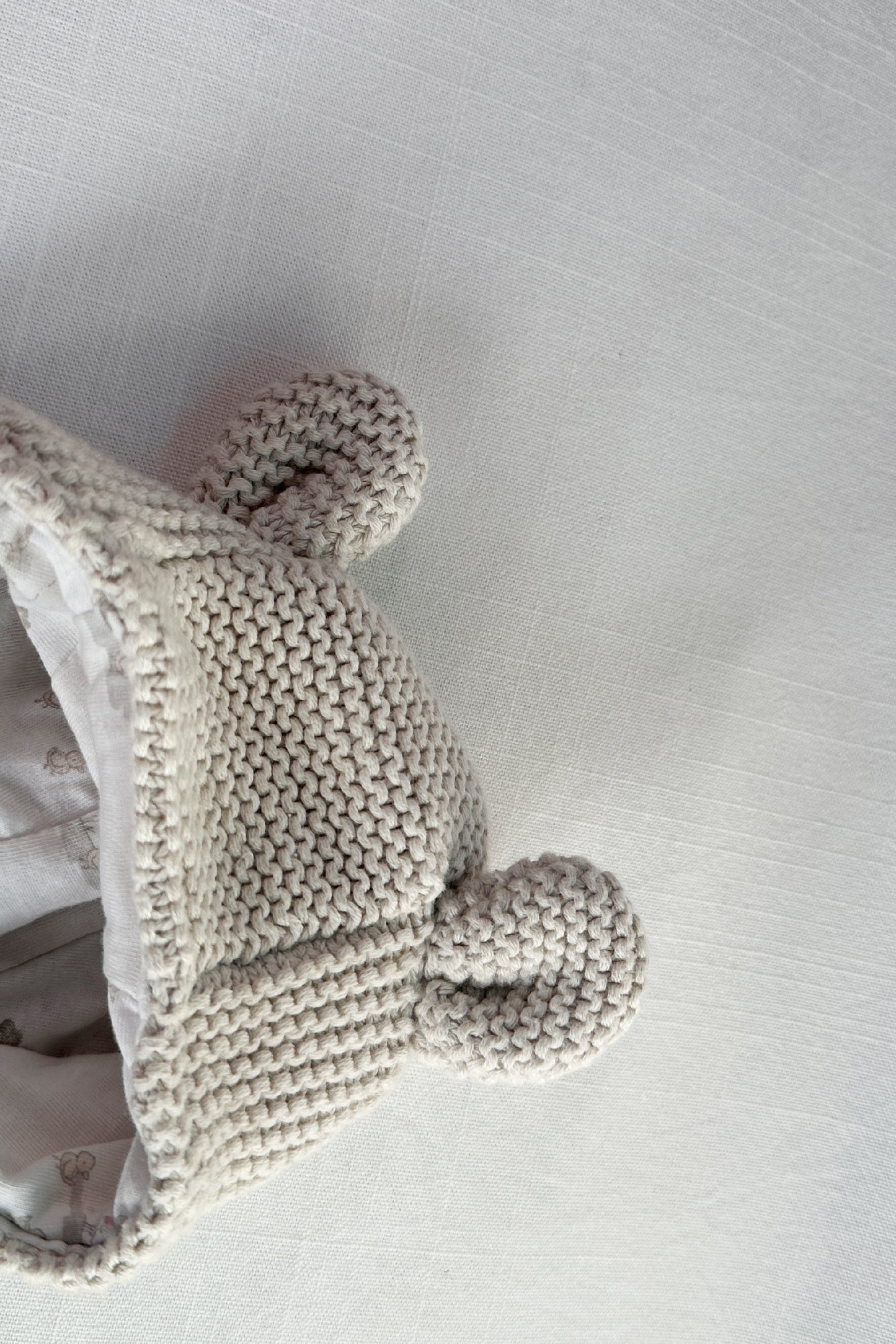 MINI: BEAR EARS LINED KNITTED HOODIE