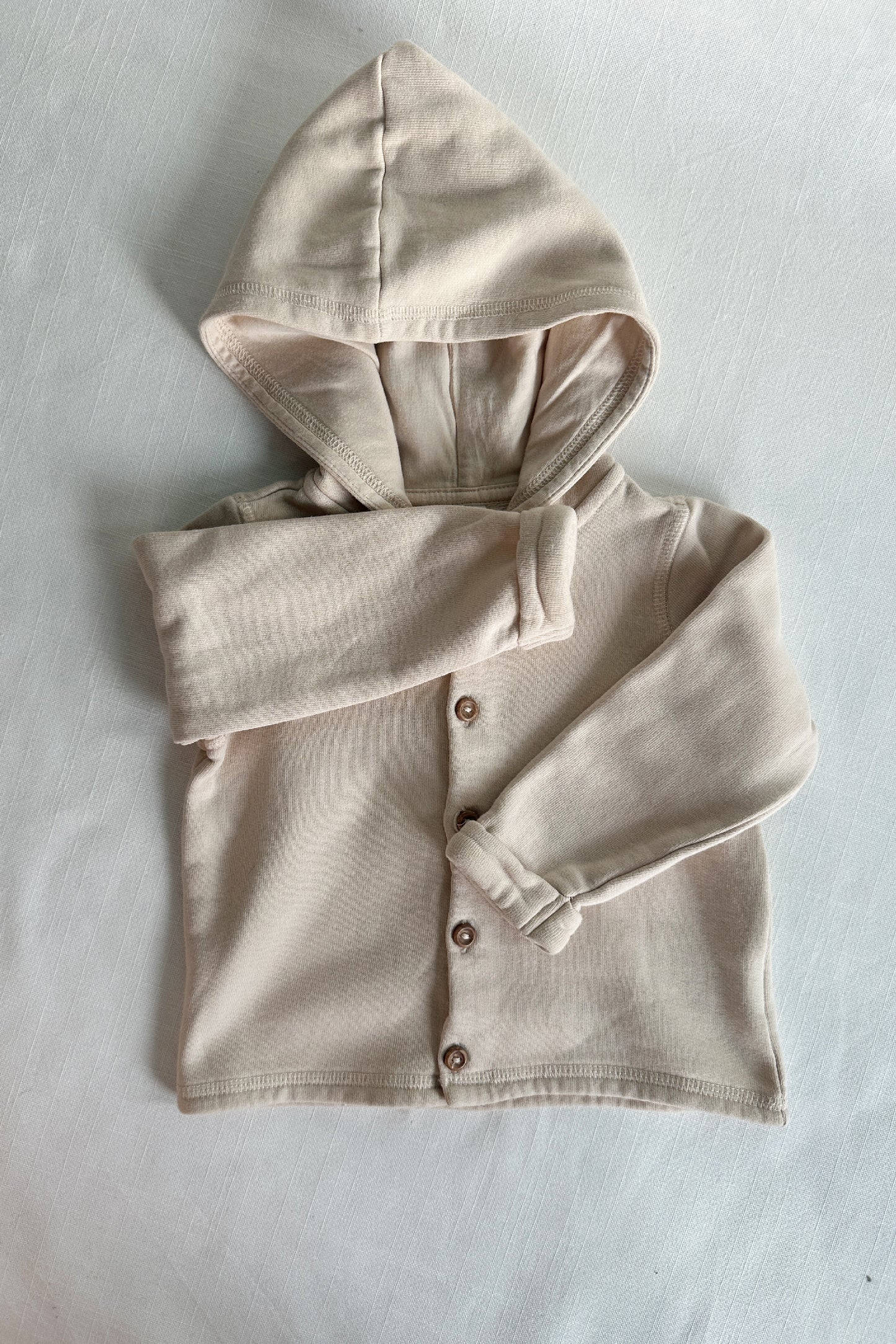 MINI: COTTON SWEATSHIRT BUTTON HOODIE