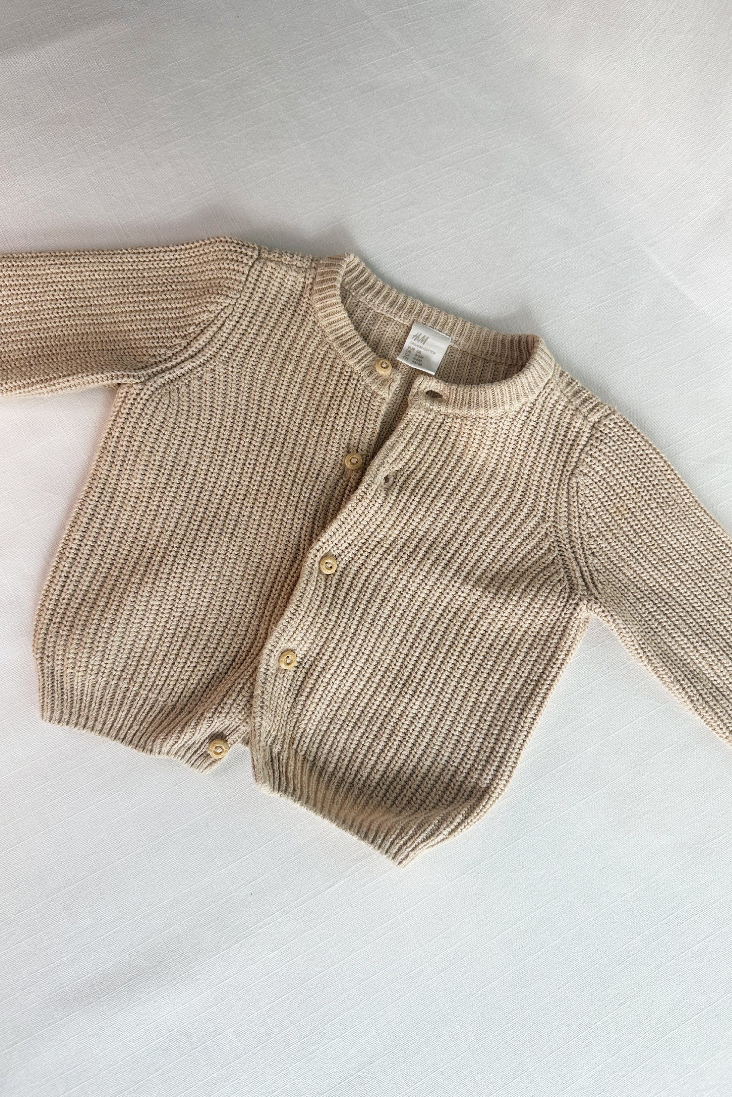 MINI: COTTON KNITTED BUBBLE CARDIGAN