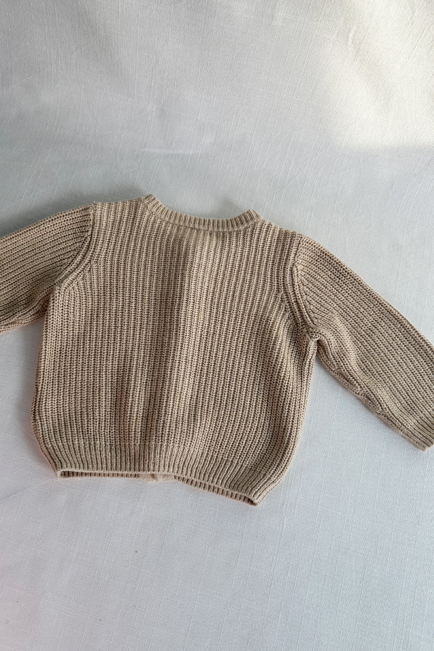 MINI: COTTON KNITTED BUBBLE CARDIGAN