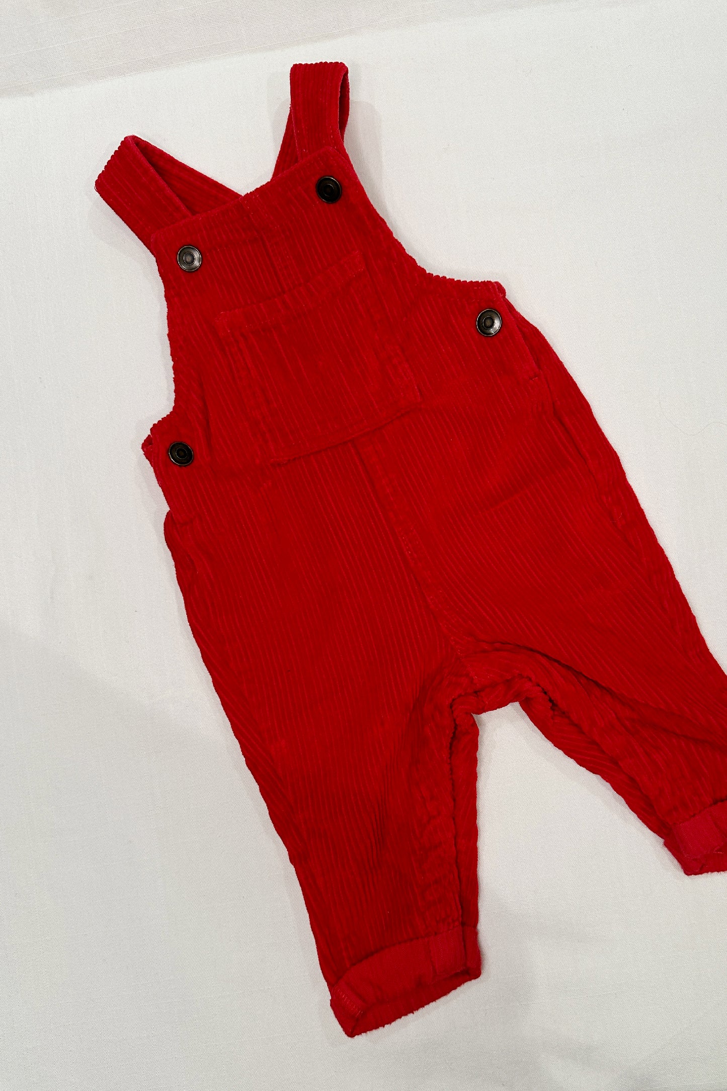 MINI: RED CORDUROY DUNGAREES