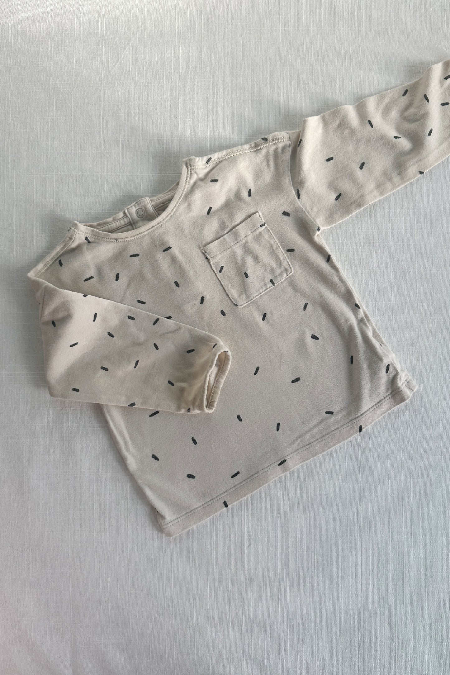 MINI: CONFETTI PRINT BRUSHED COTTON LONGSLEEVE T-SHIRT