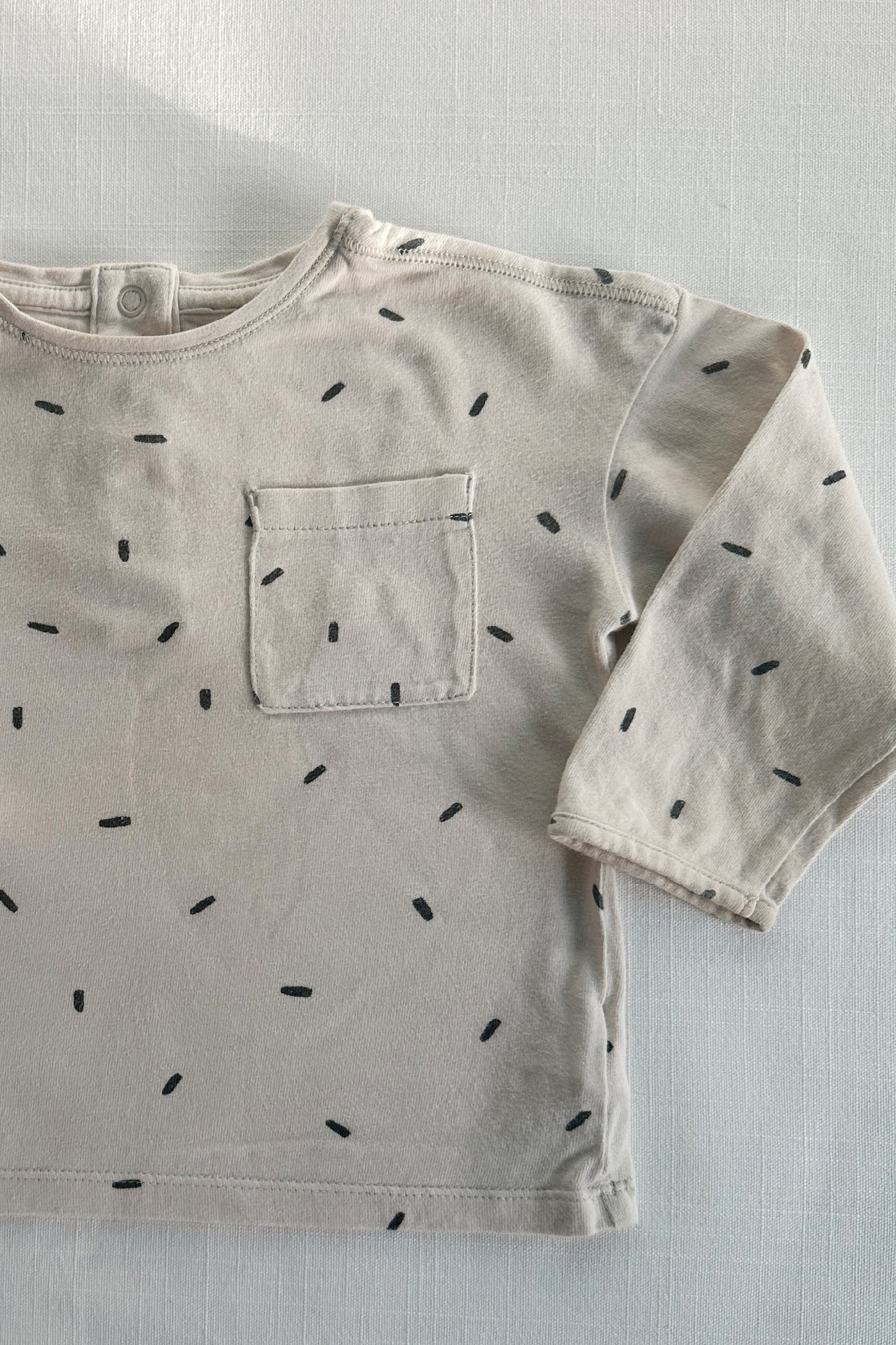 MINI: CONFETTI PRINT BRUSHED COTTON LONGSLEEVE T-SHIRT