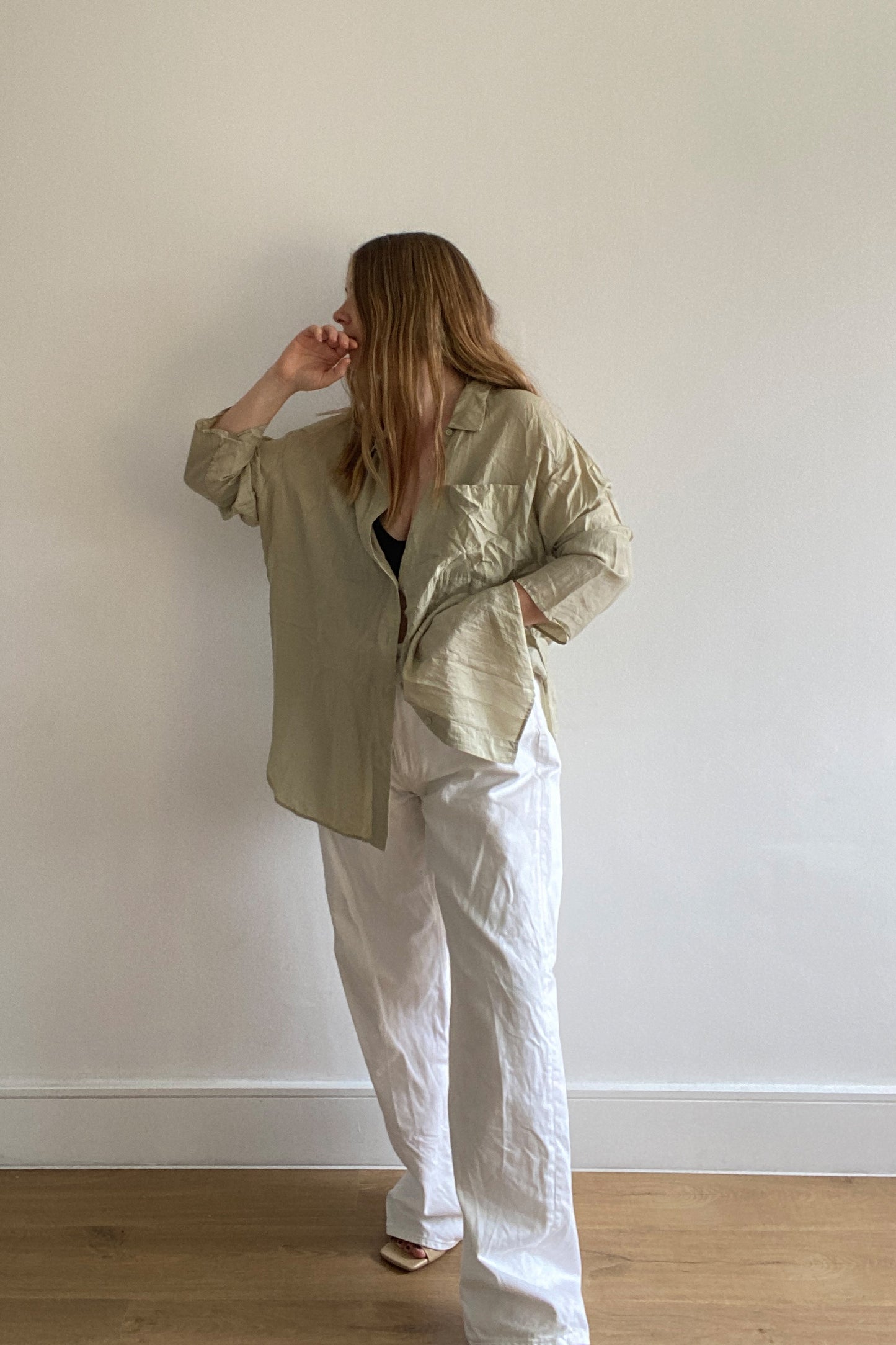 COS CRINKLED SILK SHIRT
