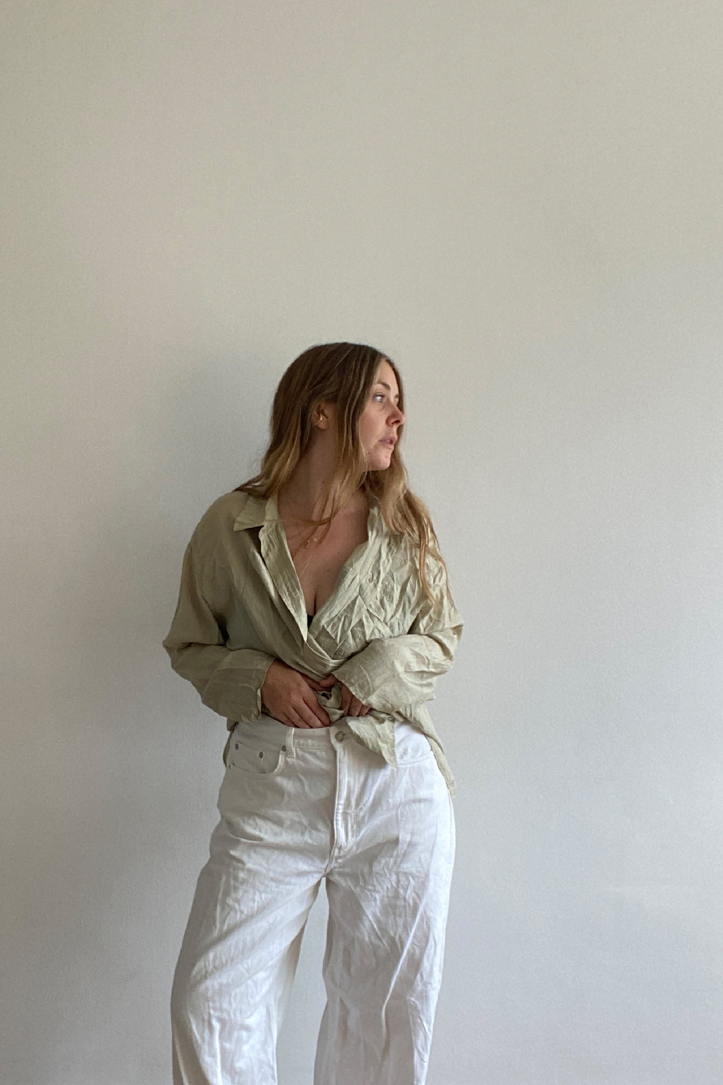 COS CRINKLED SILK SHIRT