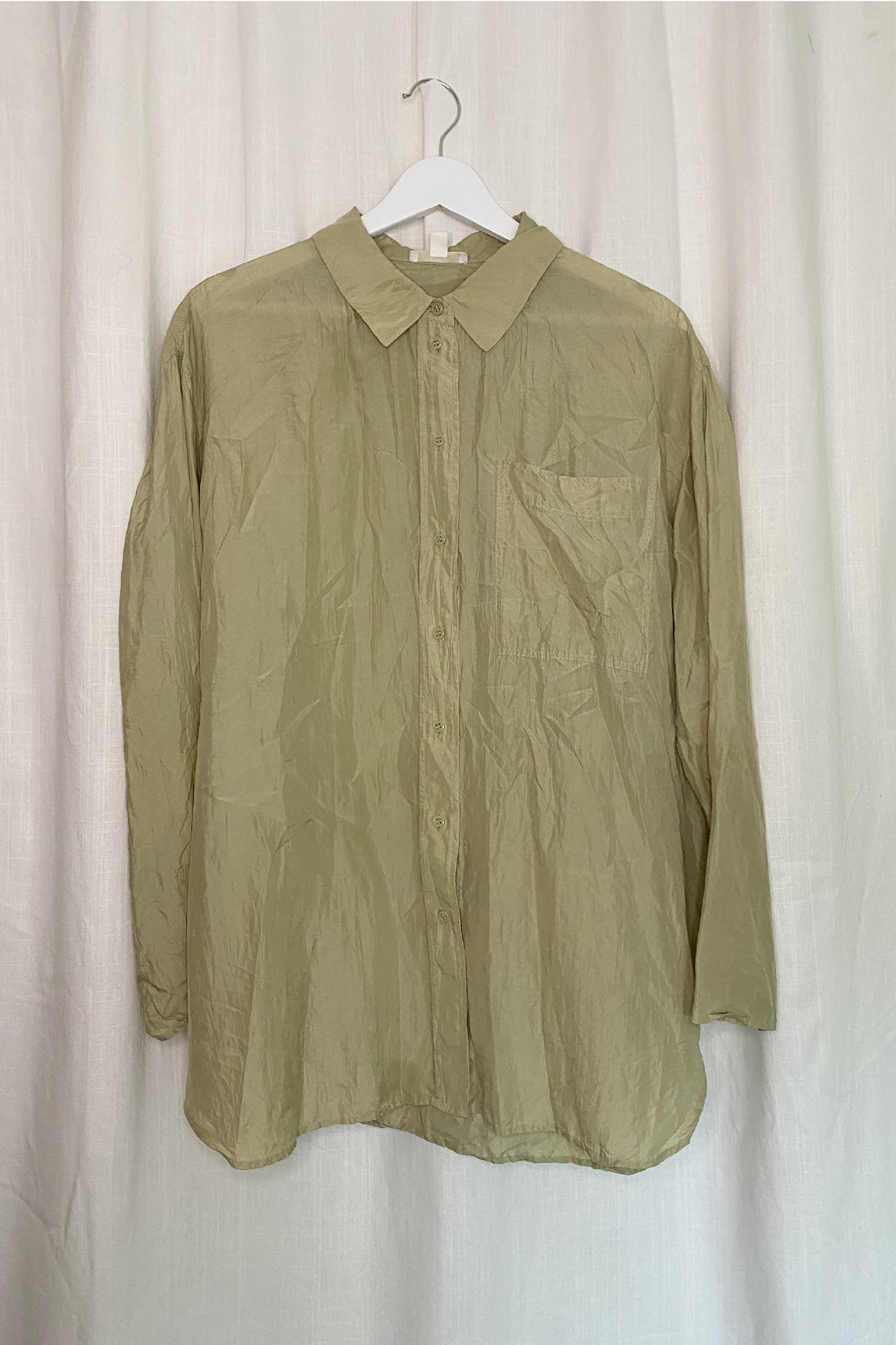 COS CRINKLED SILK SHIRT