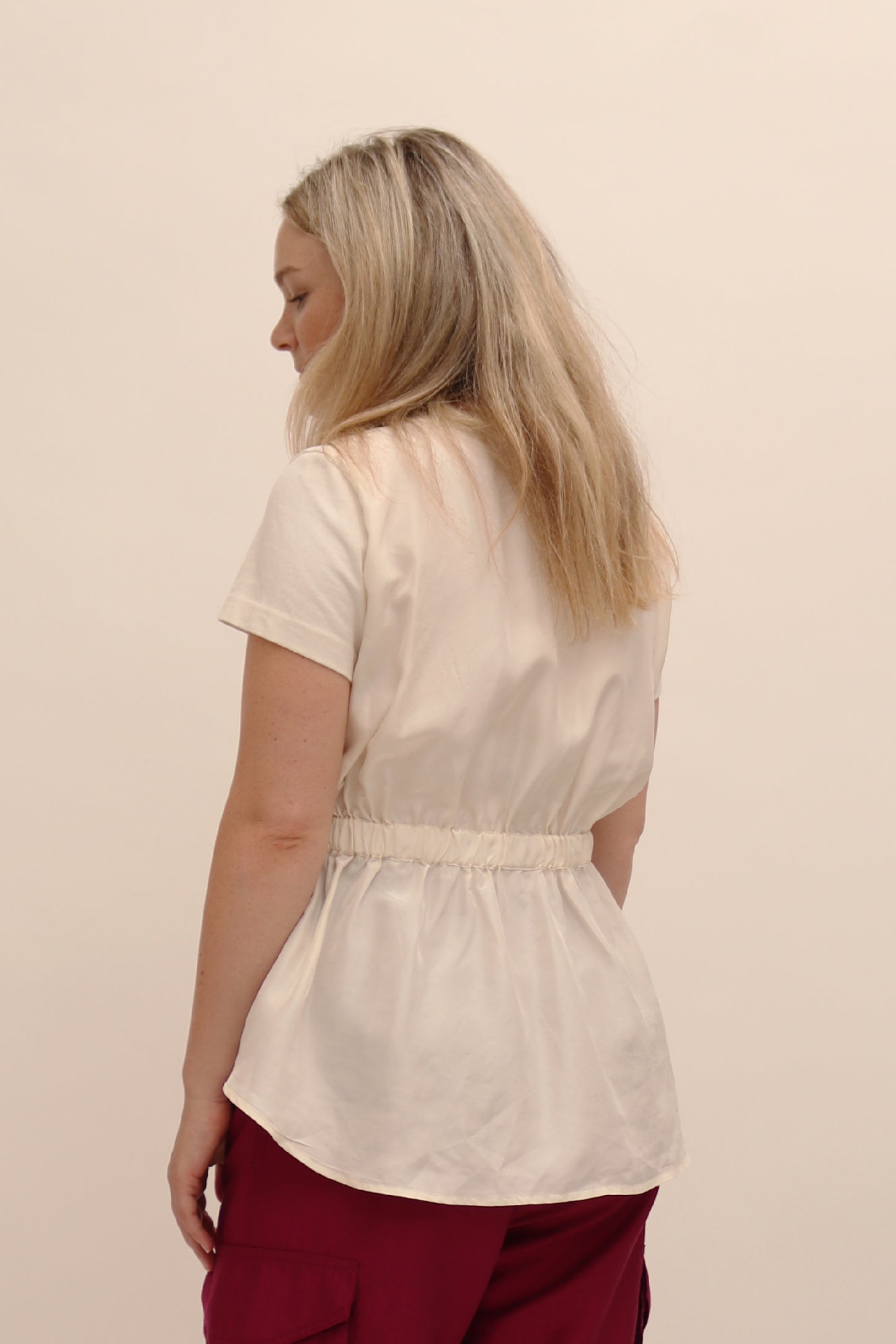 COS SILK GATHER BACK TOP