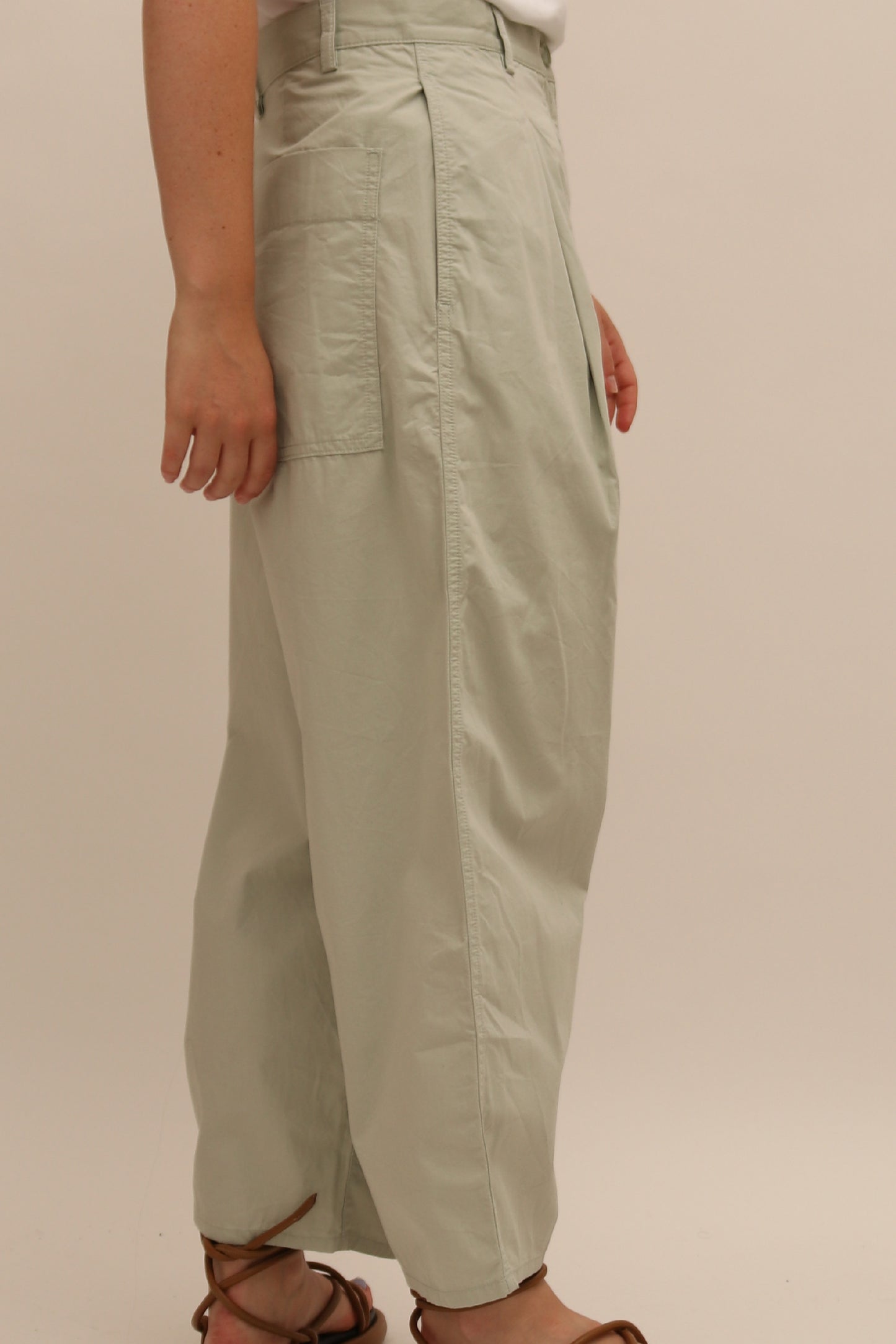 COS BARREL-LEG COTTON TROUSERS