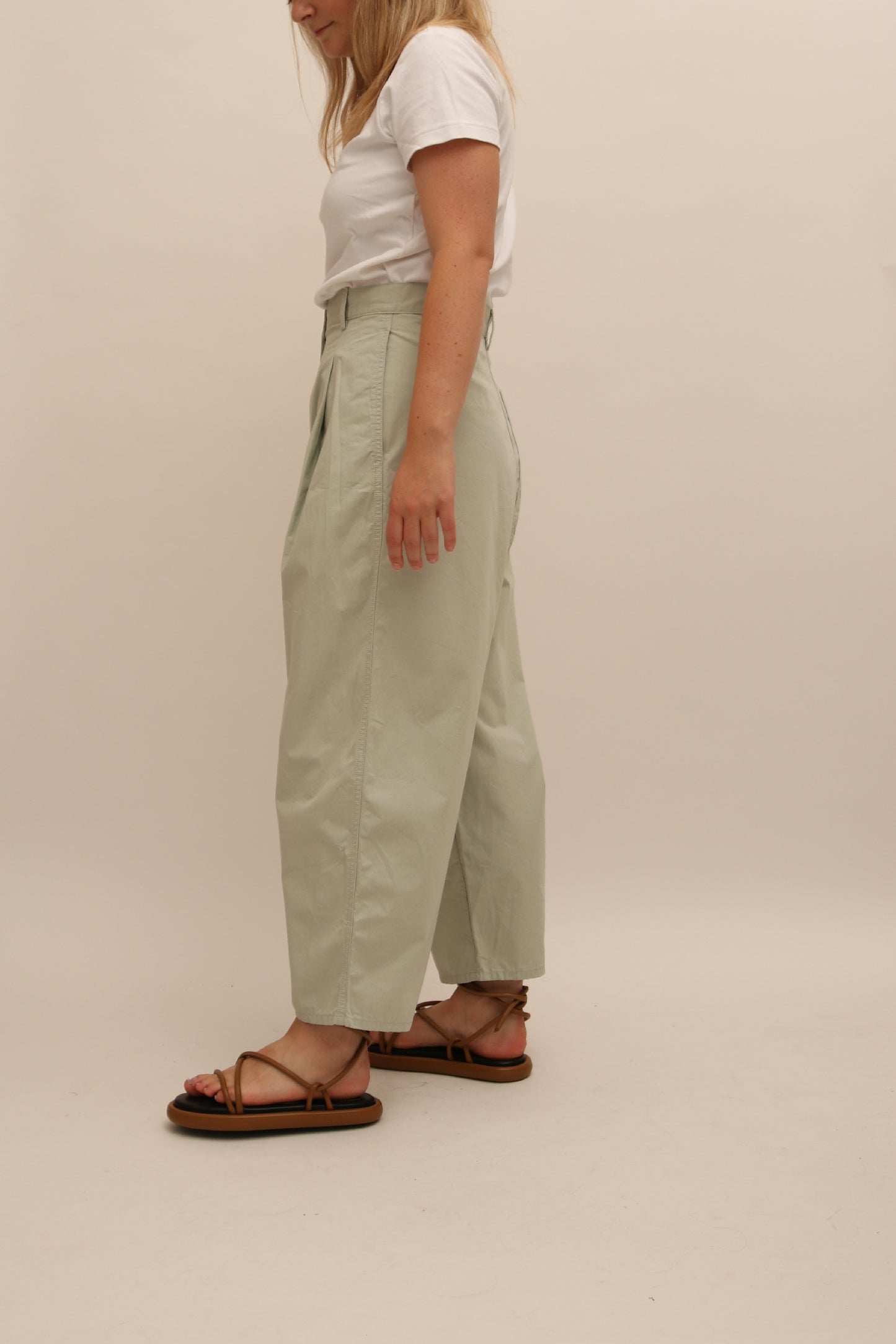 COS BARREL-LEG COTTON TROUSERS
