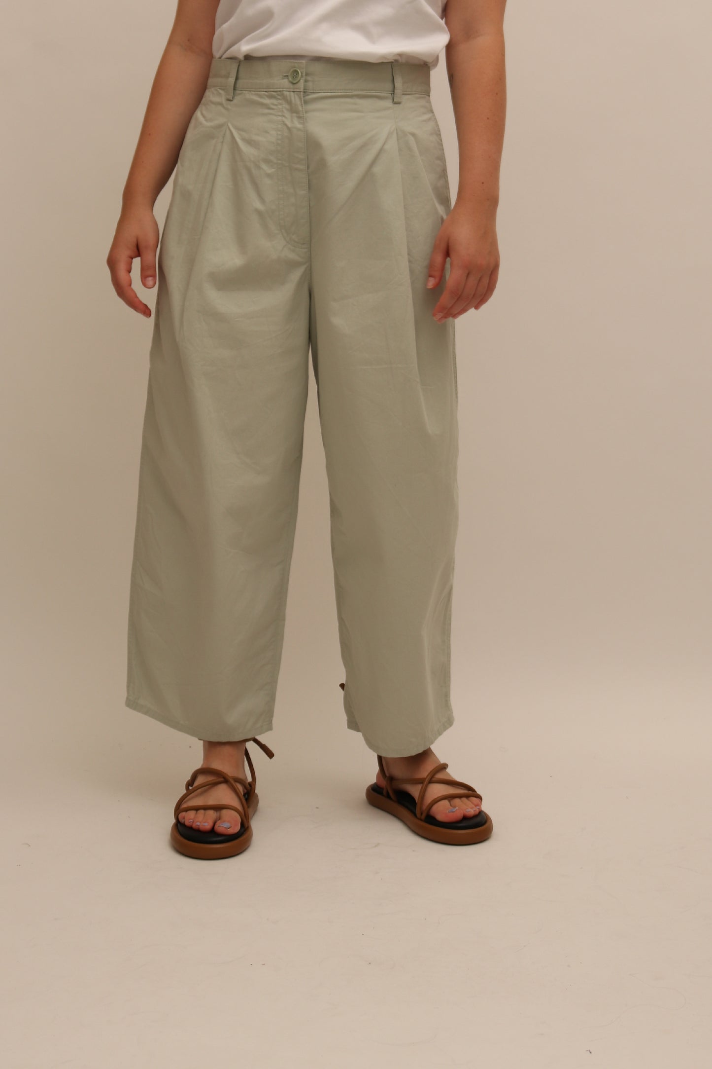 COS BARREL-LEG COTTON TROUSERS