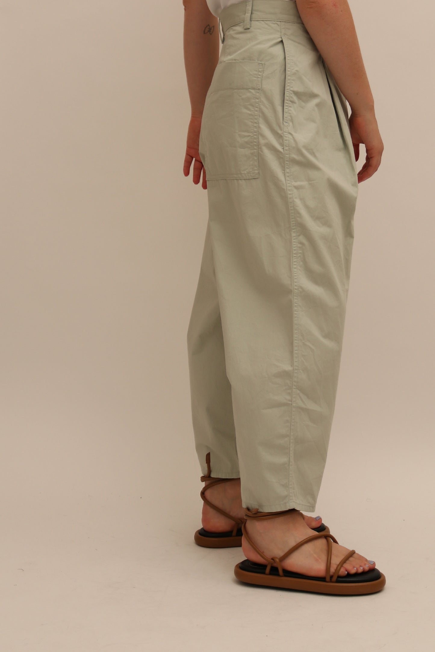 COS BARREL-LEG COTTON TROUSERS