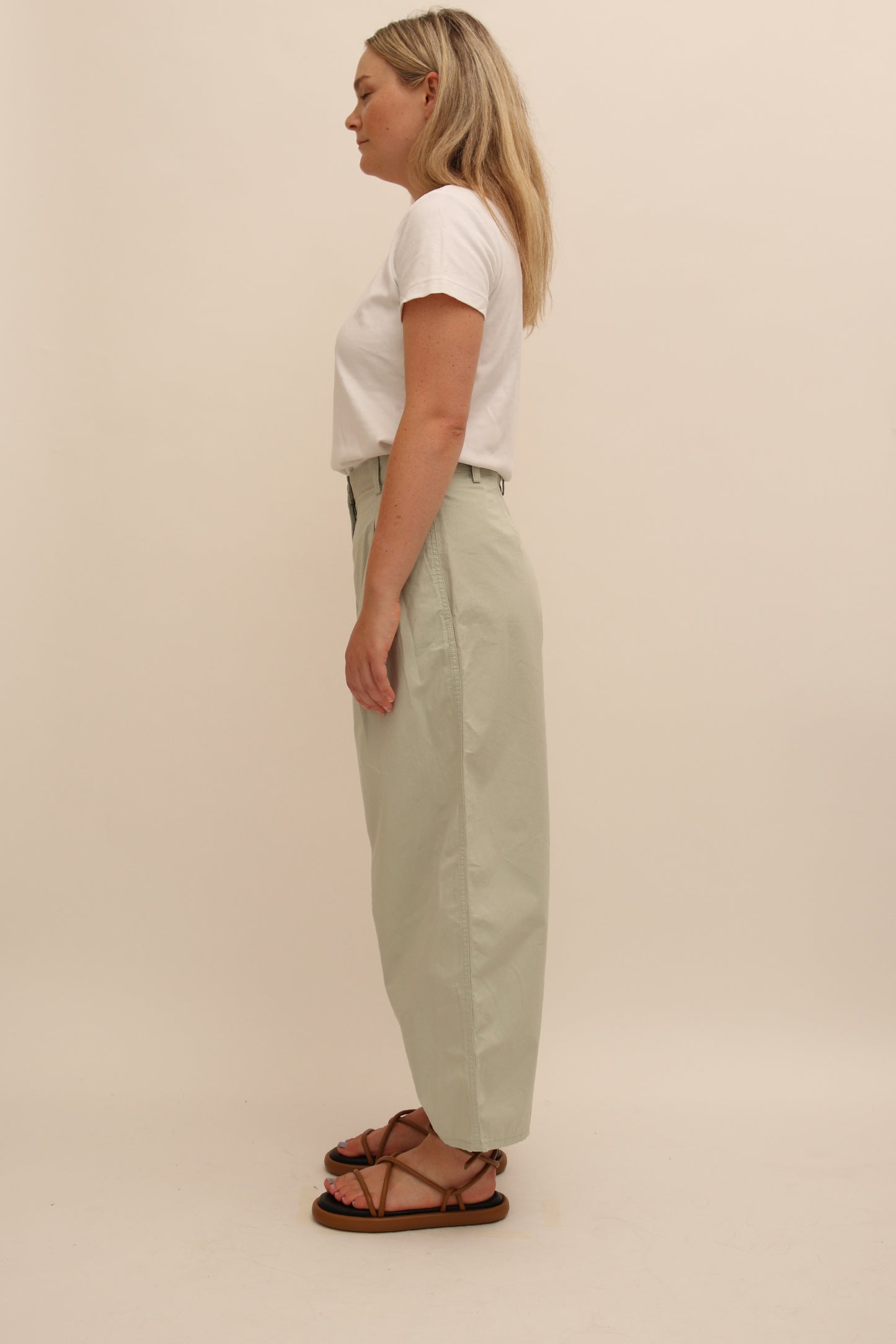 COS BARREL-LEG COTTON TROUSERS