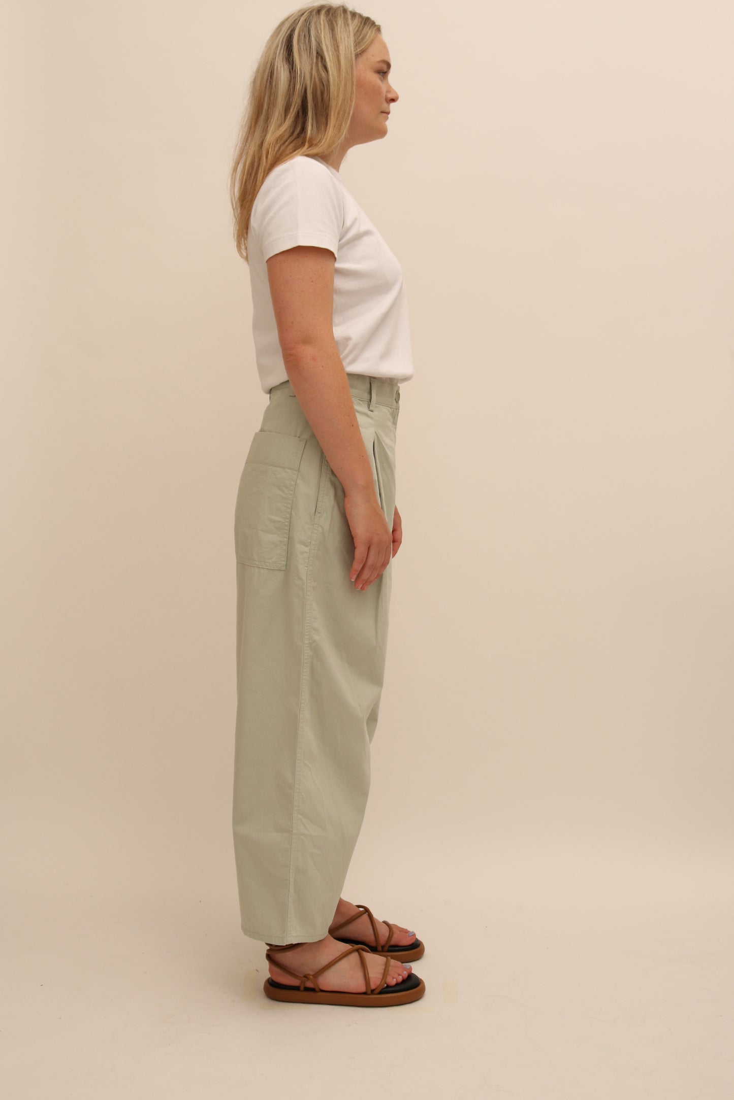 COS BARREL-LEG COTTON TROUSERS