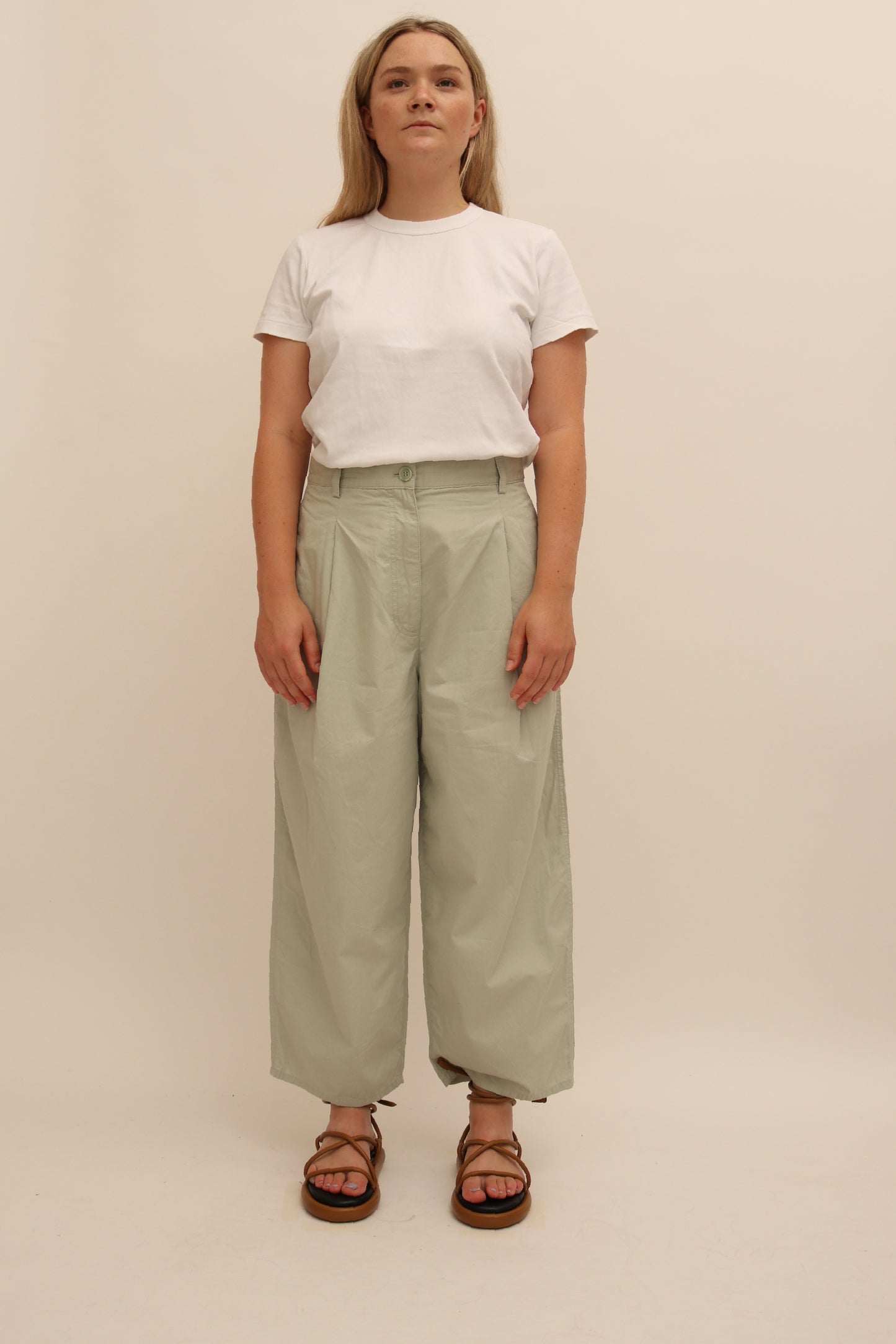 COS BARREL-LEG COTTON TROUSERS