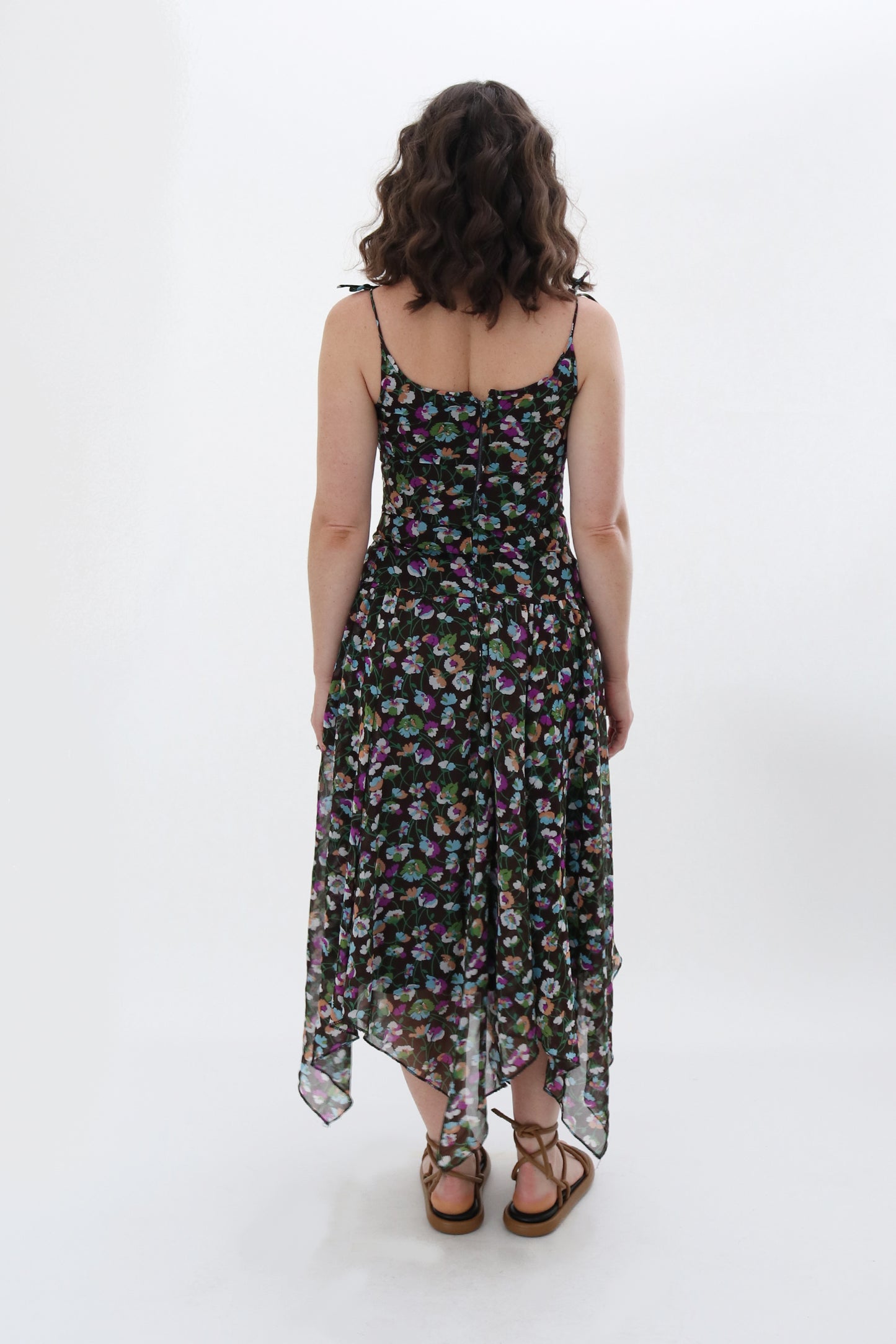 VINTAGE DROPPED WAIST FLORAL DRESS