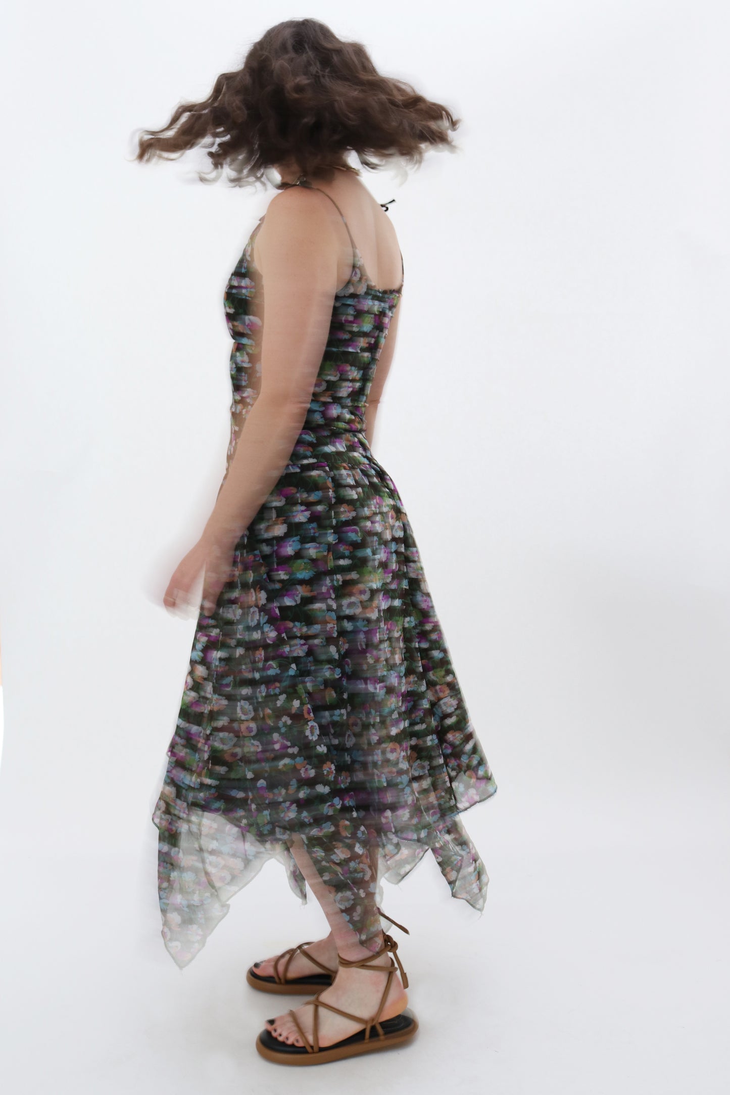 VINTAGE DROPPED WAIST FLORAL DRESS