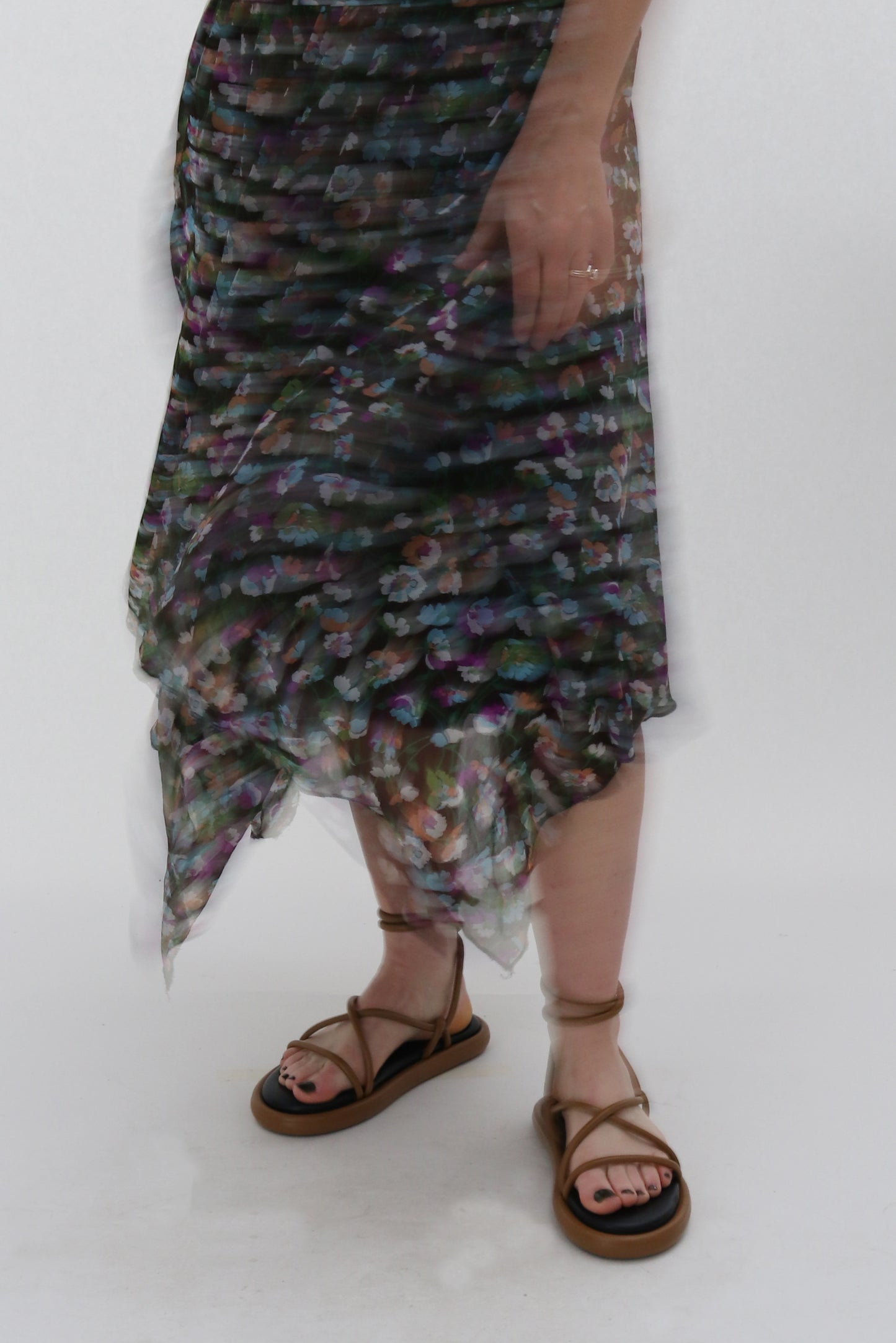 VINTAGE DROPPED WAIST FLORAL DRESS