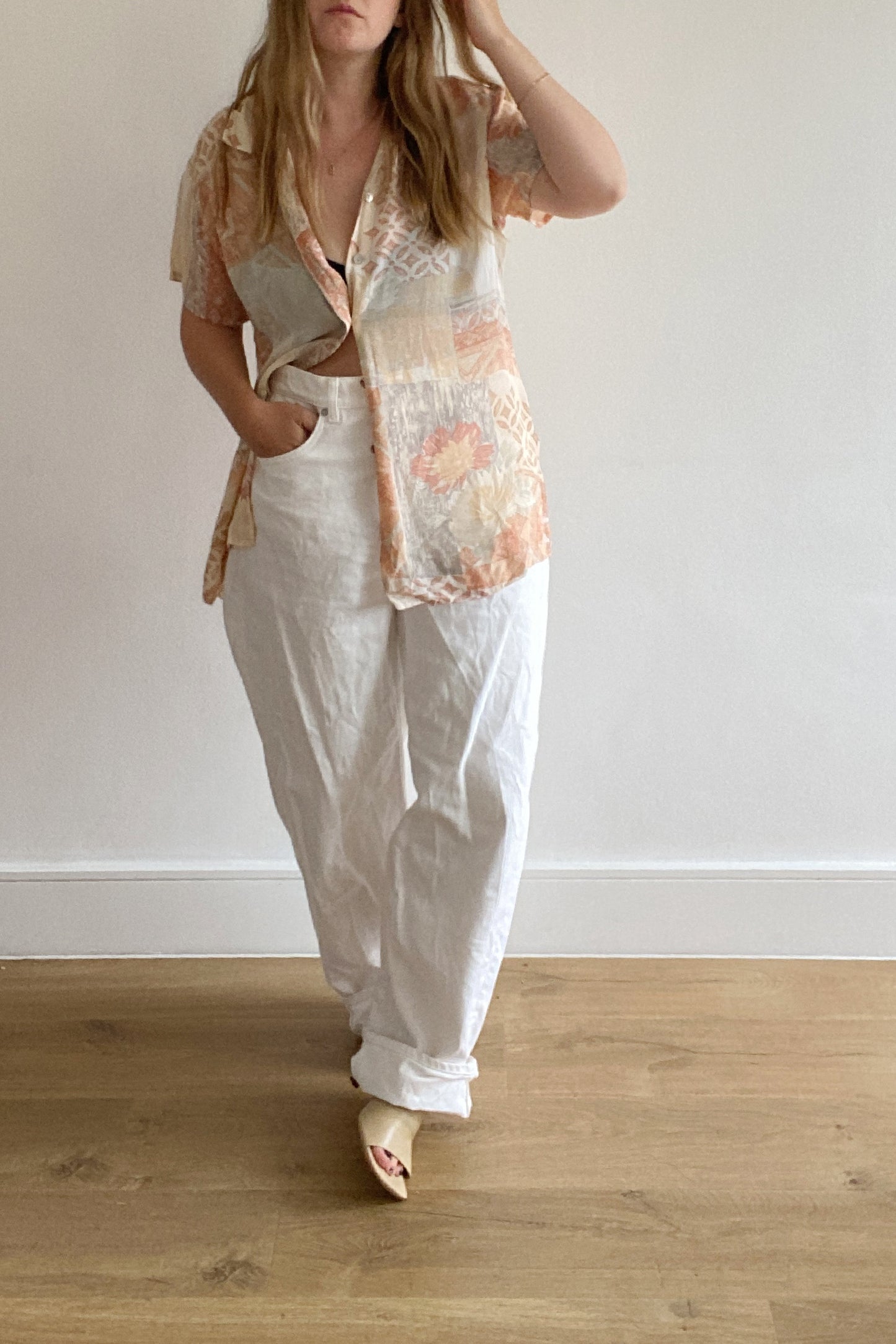 VINTAGE SHEER PRINT SHIRT