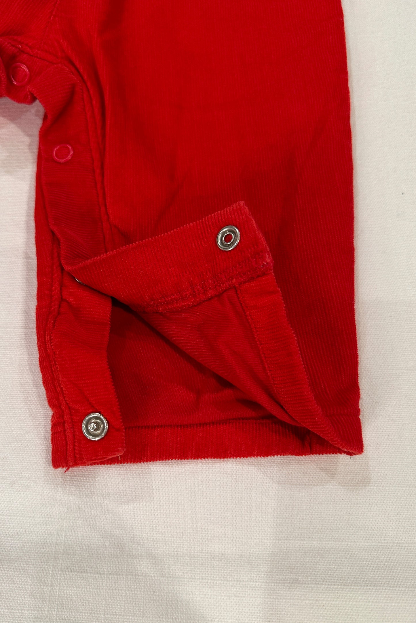 MINI: LINED FINE-CORD RED DUNGAREES