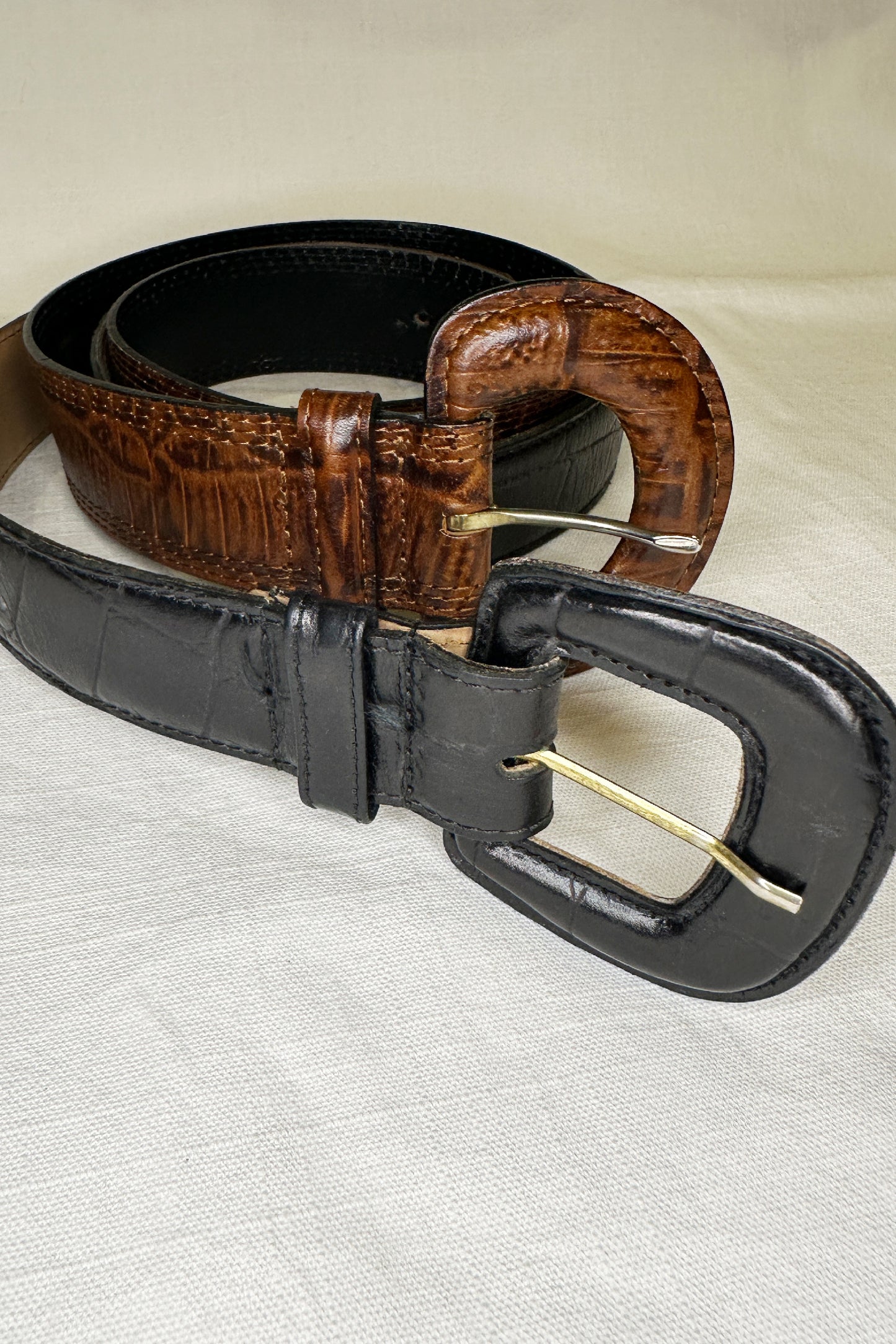 Mock-Croc Leather Belts