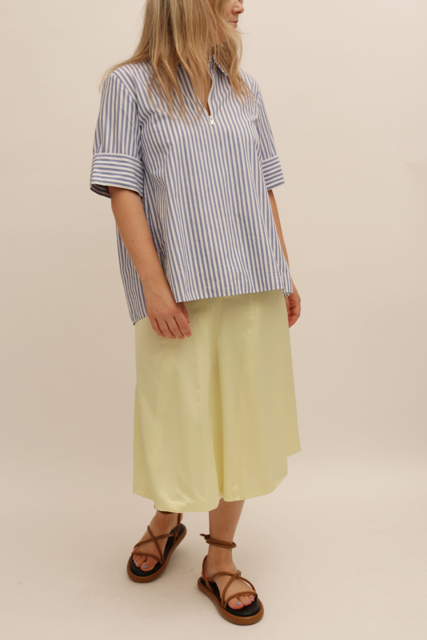ARKET STRIPE HALF-ZIP SHIRT