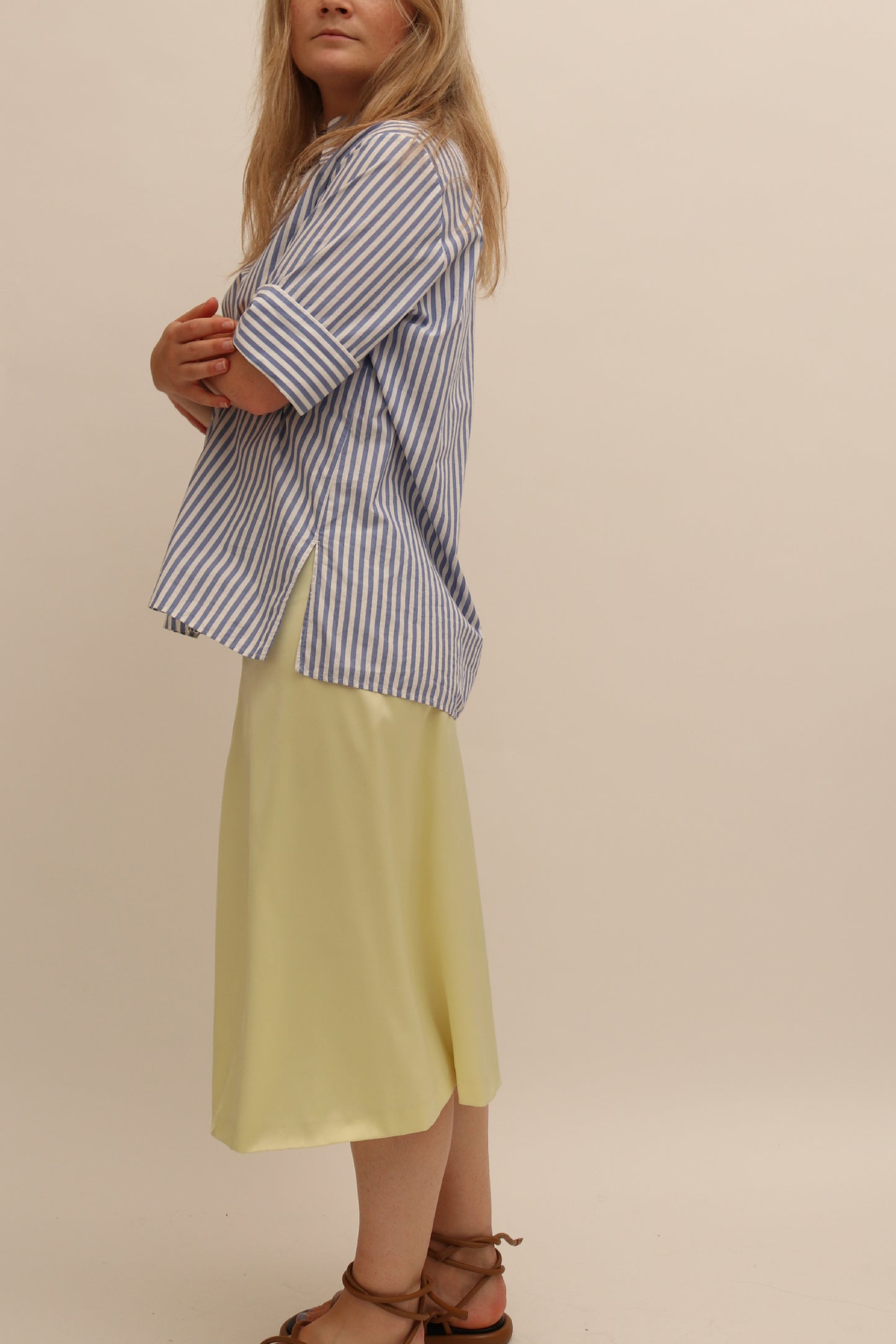 JIL SANDER BIAS CUT SATIN SKIRT