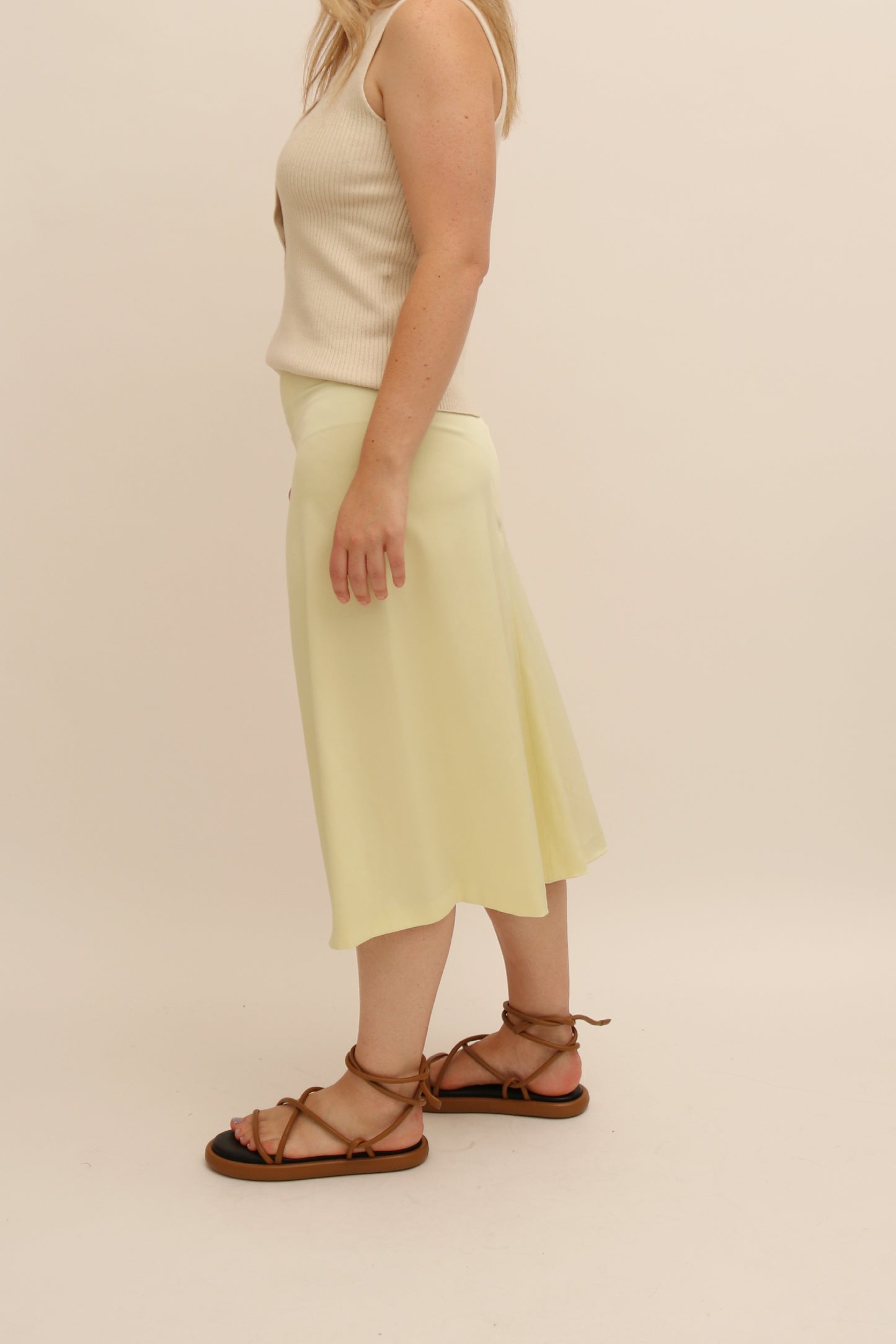 JIL SANDER BIAS CUT SATIN SKIRT