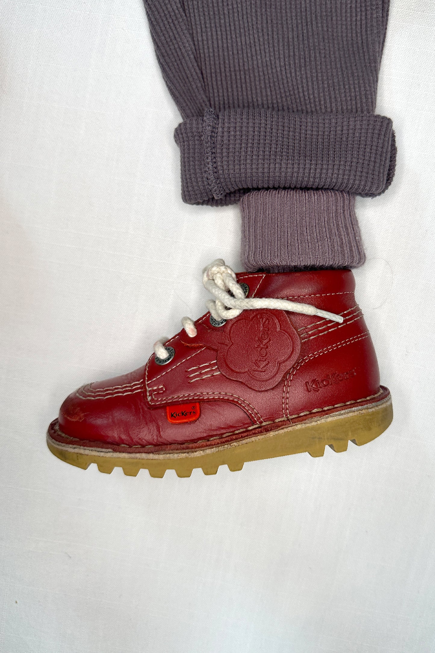 MINI: KICKERS UNISEX KICK HI ZIP LEATHER RED