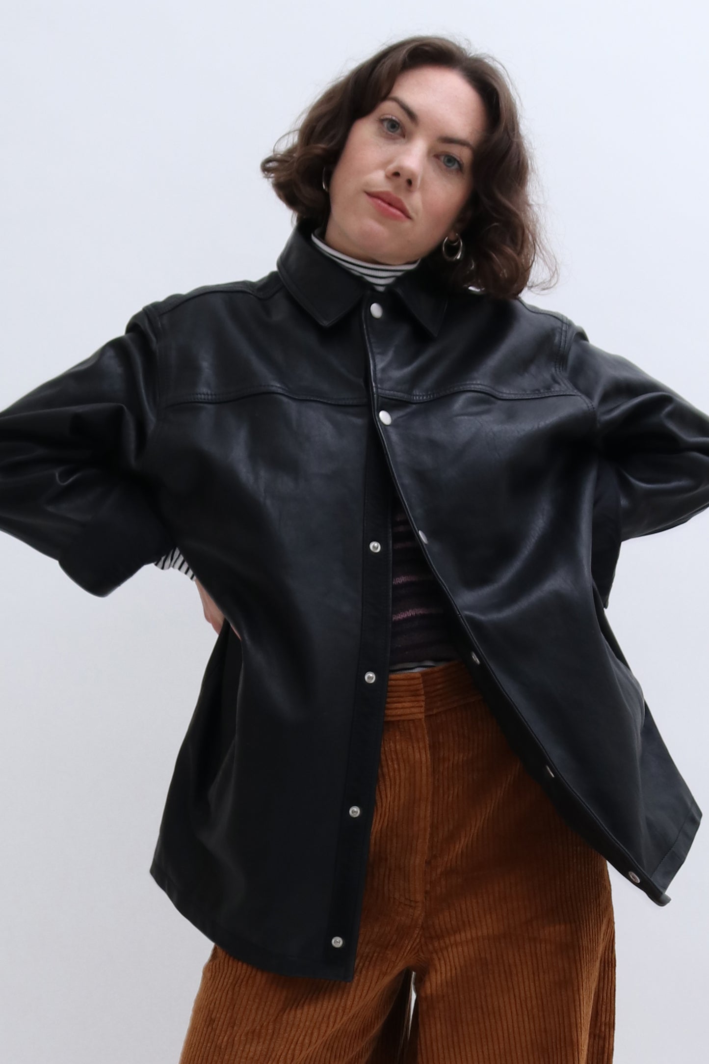 LEATHER SHIRT JACKET