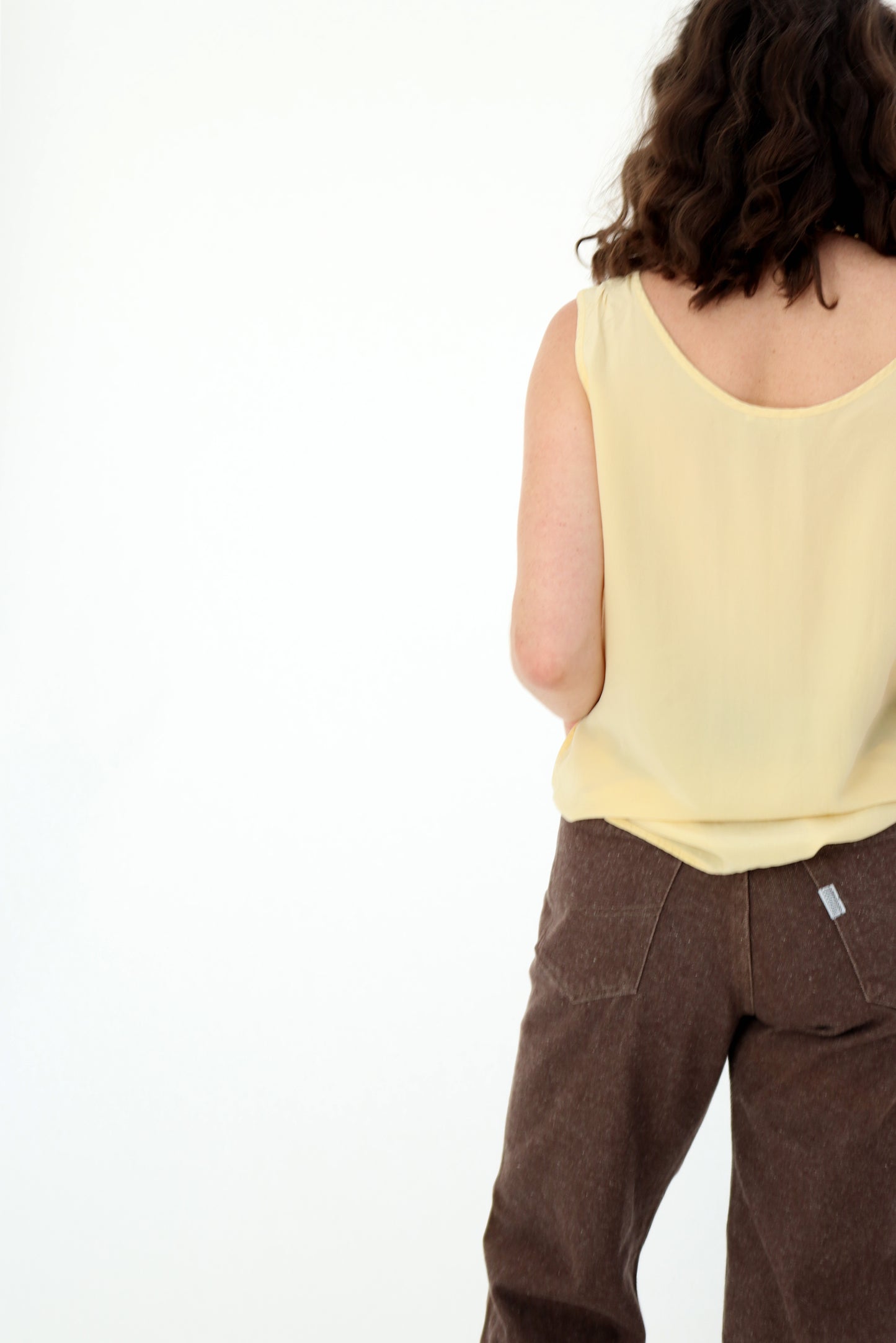 VINTAGE SILK LEMON TANK TOP