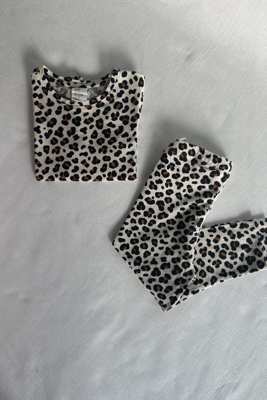 MINI: LEOPARD PRINT T-SHIRT + LEGGINGS CO-ORD