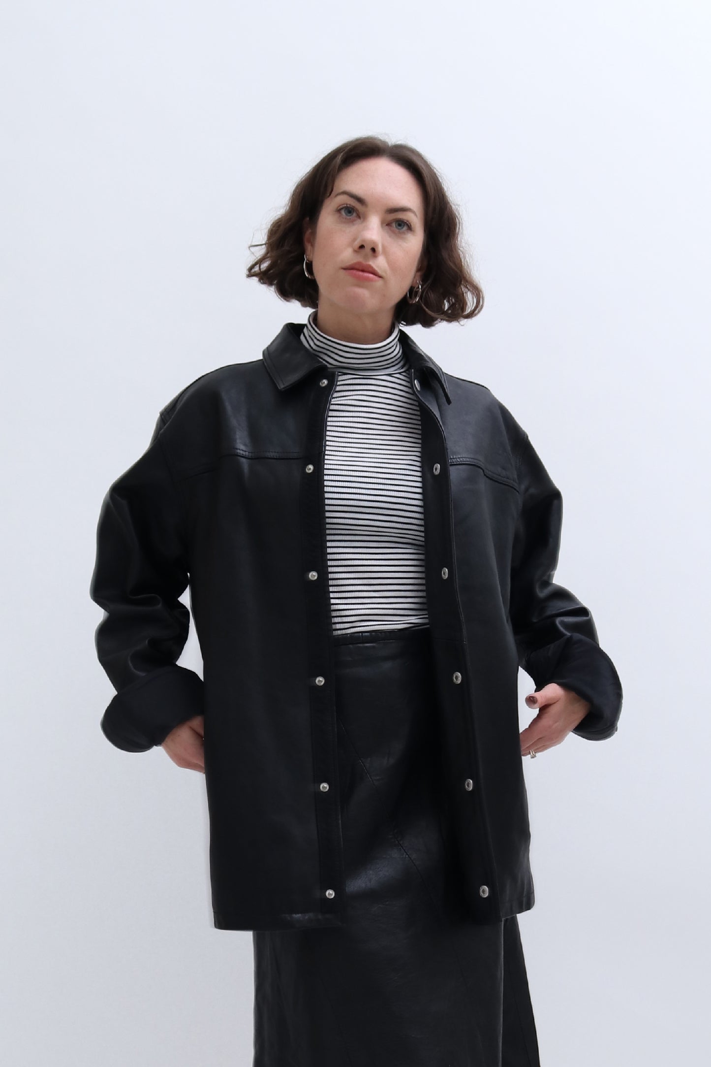 LEATHER SHIRT JACKET