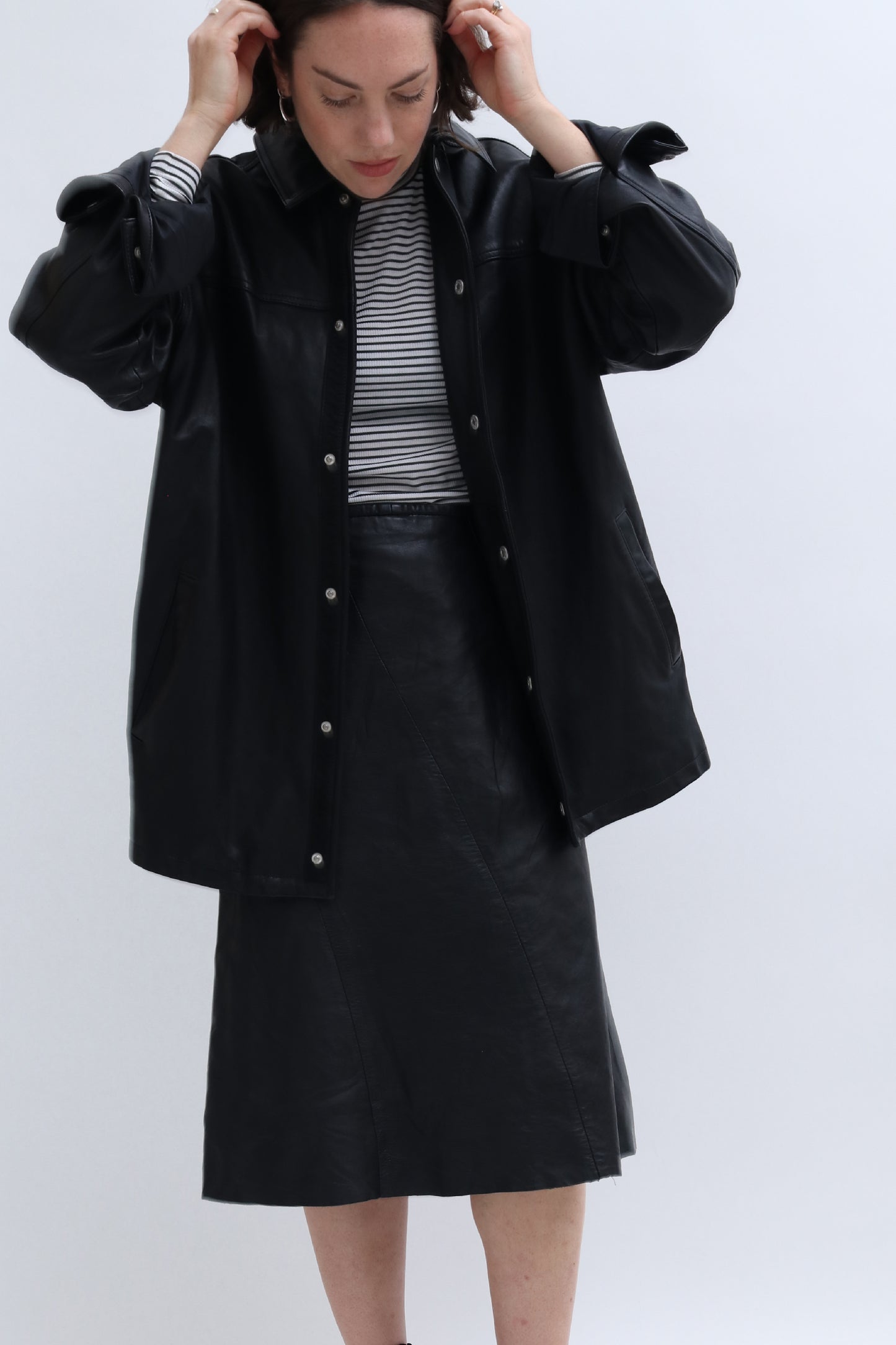 LEATHER SHIRT JACKET