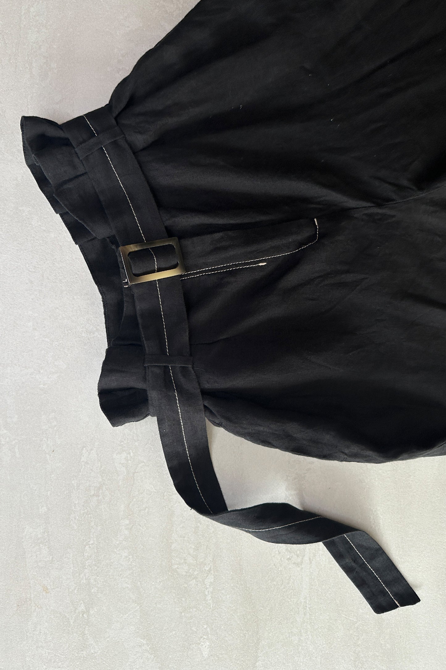 LINEN PAPER BAG TROUSER