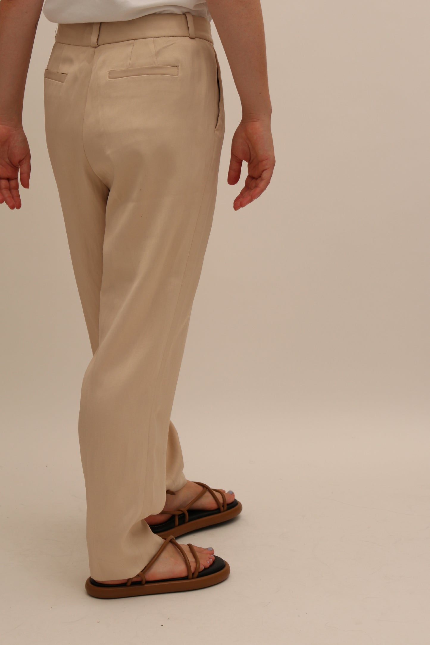 MASSIMO DUTTI SATIN TAILORED TROUSER