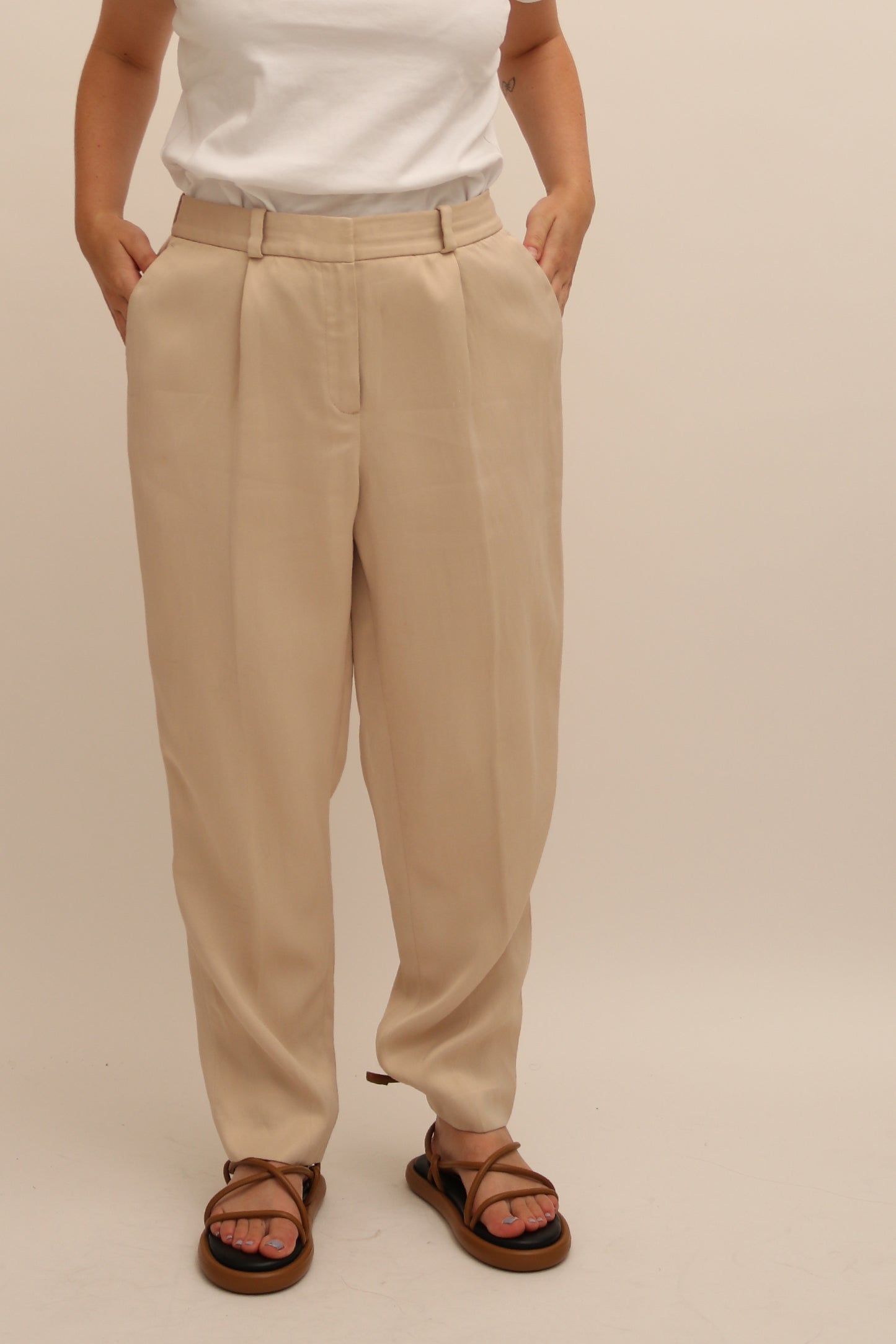 MASSIMO DUTTI SATIN TAILORED TROUSER