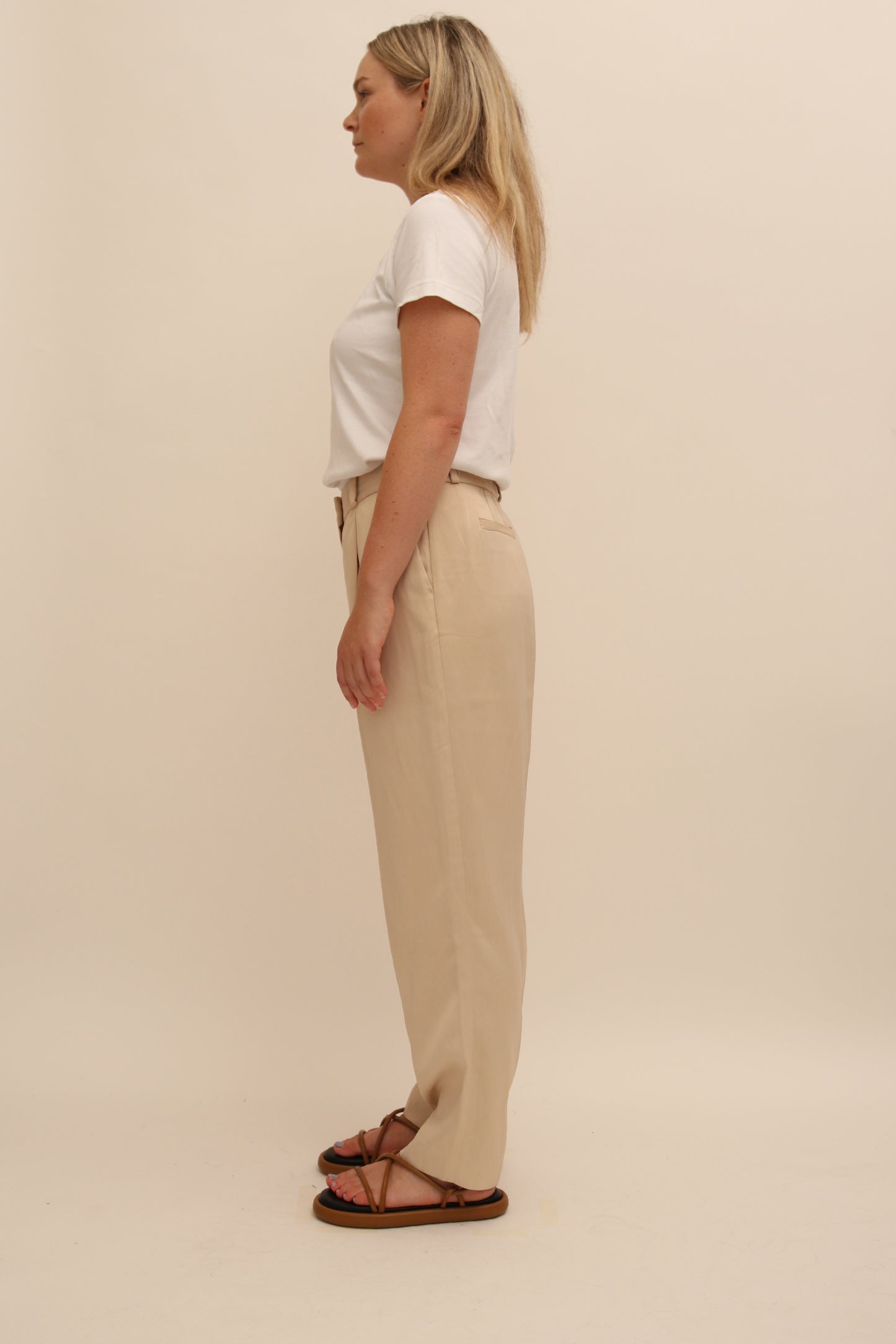 MASSIMO DUTTI SATIN TAILORED TROUSER