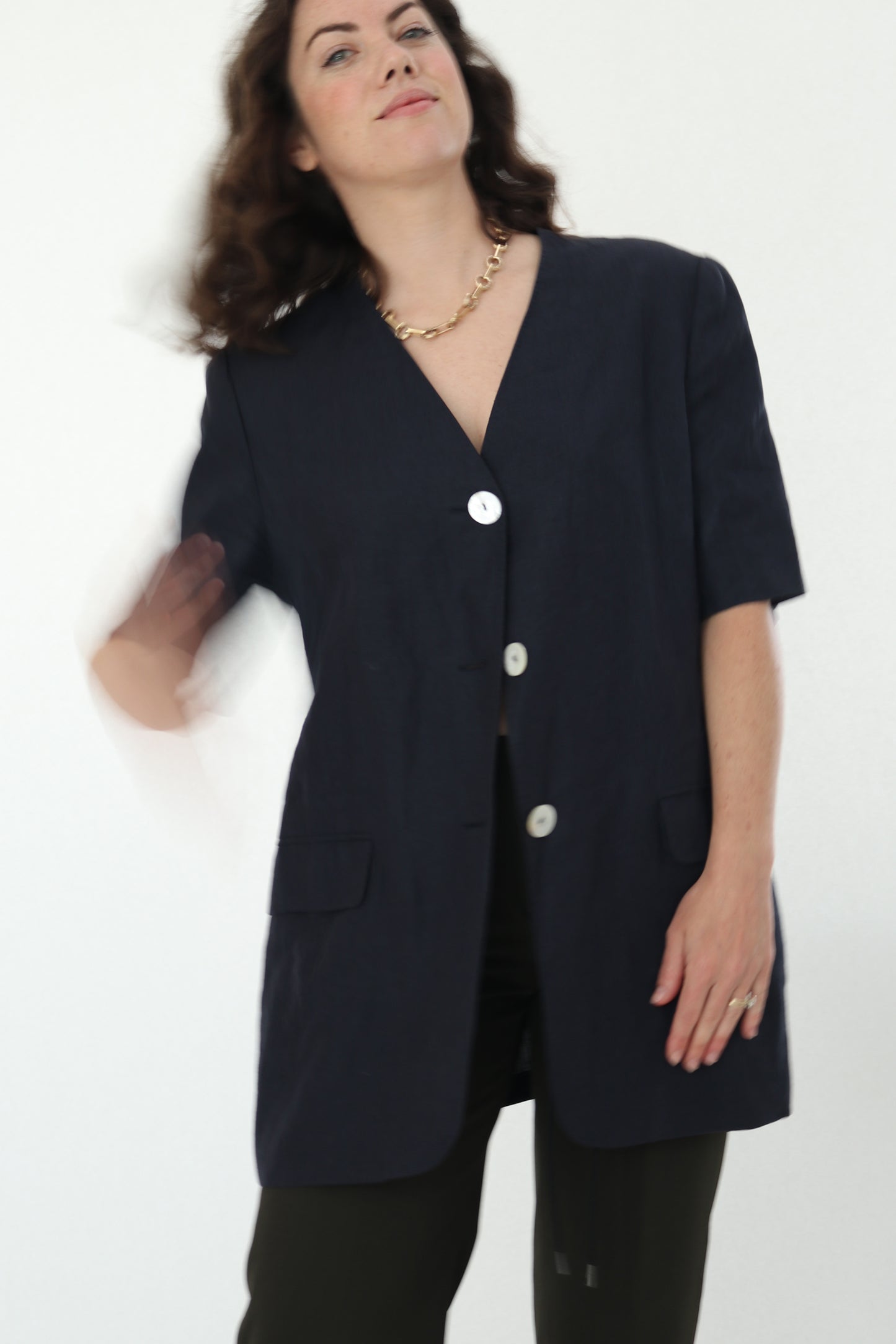 MAX MARA LINEN SHORT SLEEVE JACKET