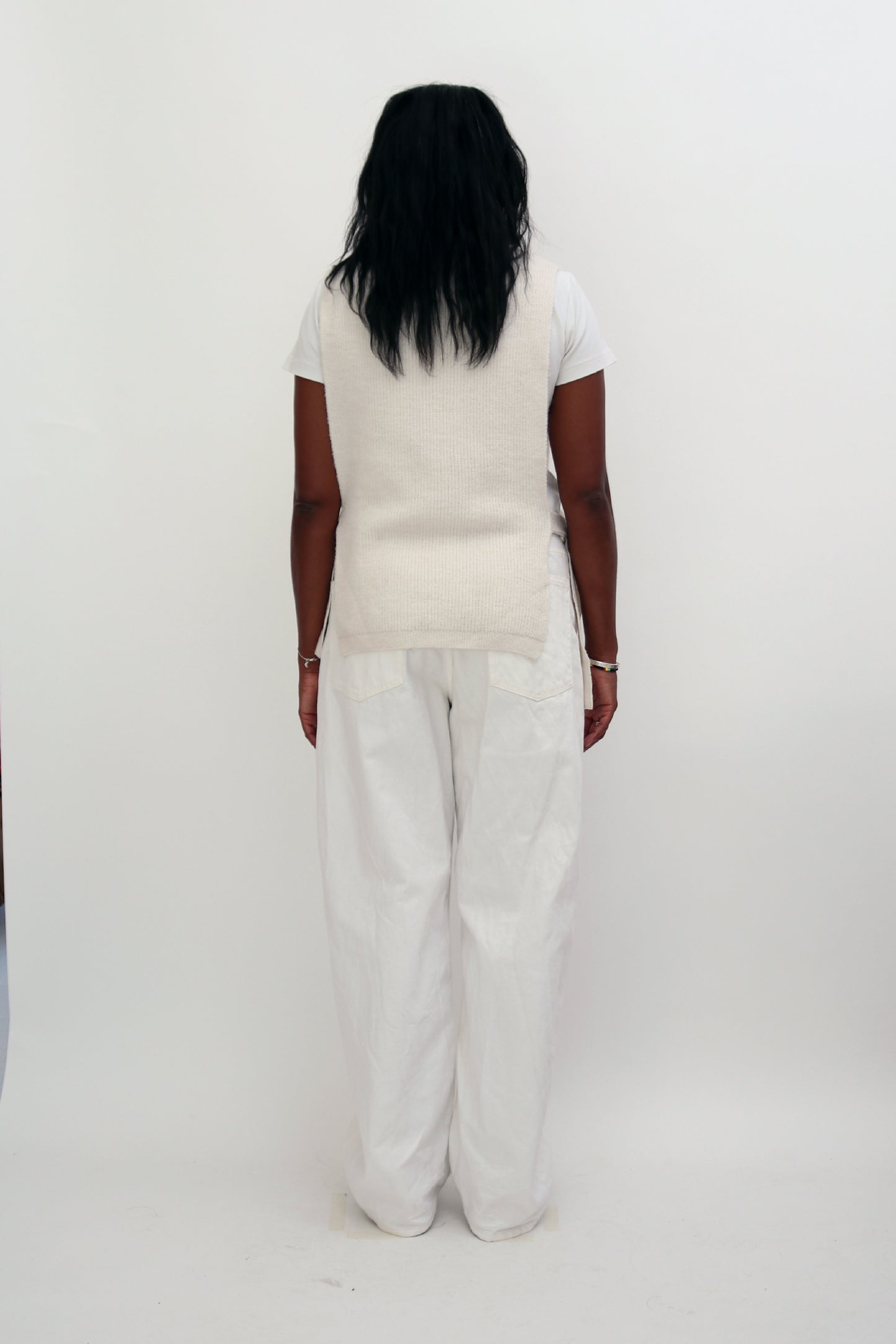 KNIT TABARD TIE VEST