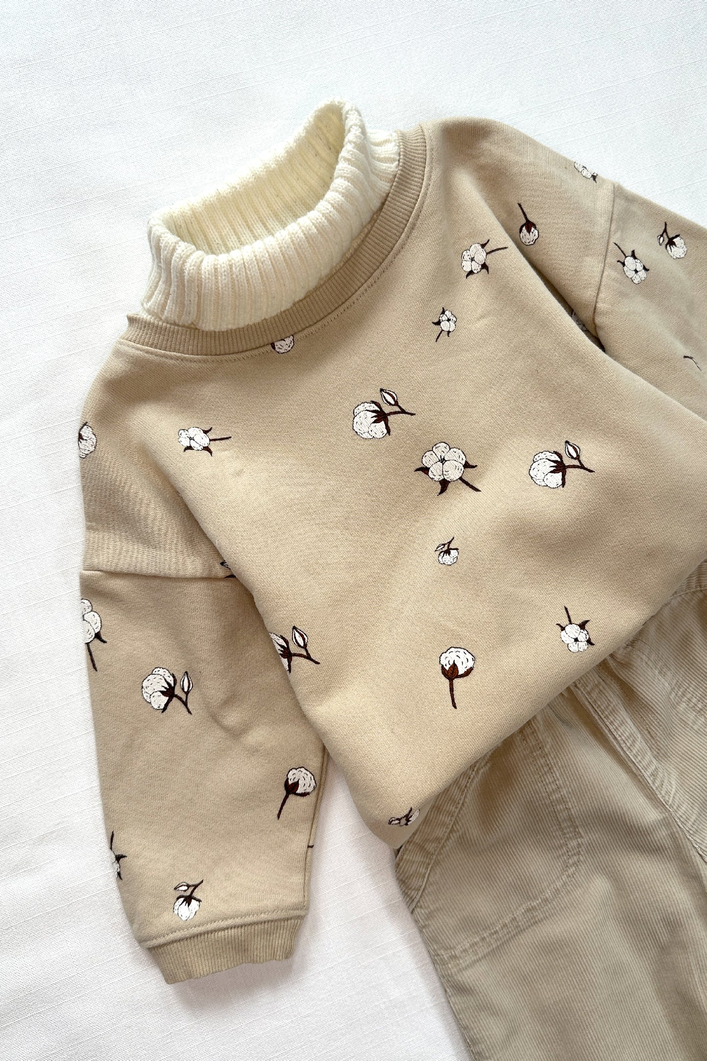 MINI: BASKET KNIT POLO-NECK COLLAR