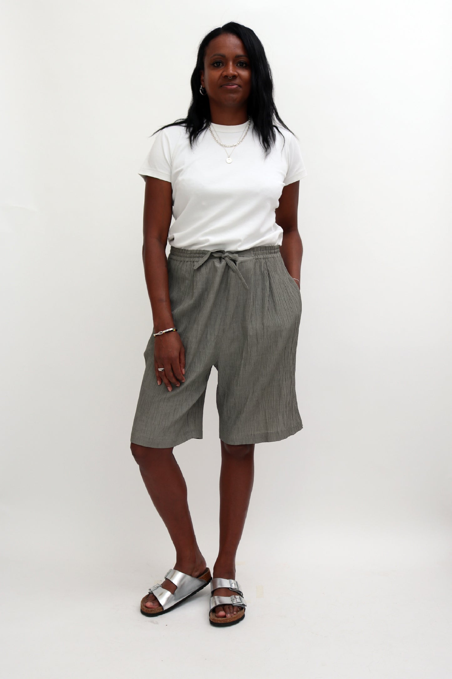 VINTAGE LONGLINE PLISSÉ SHORTS