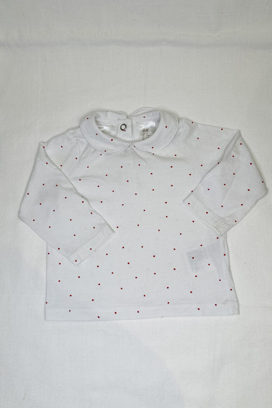 MINI: POLKA DOT PETER PAN COLLAR TOP