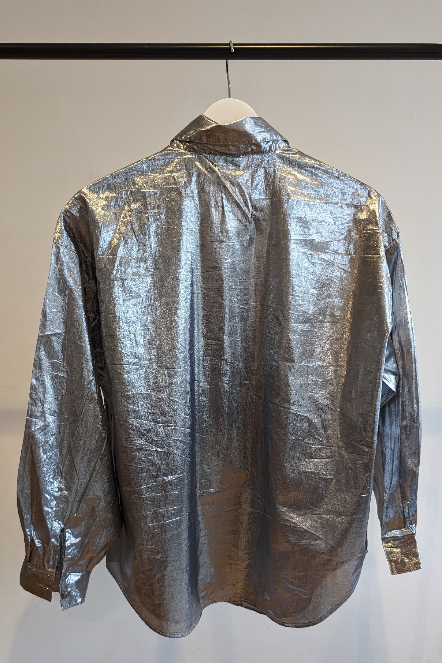 VINTAGE SILVER FOIL SHIRT