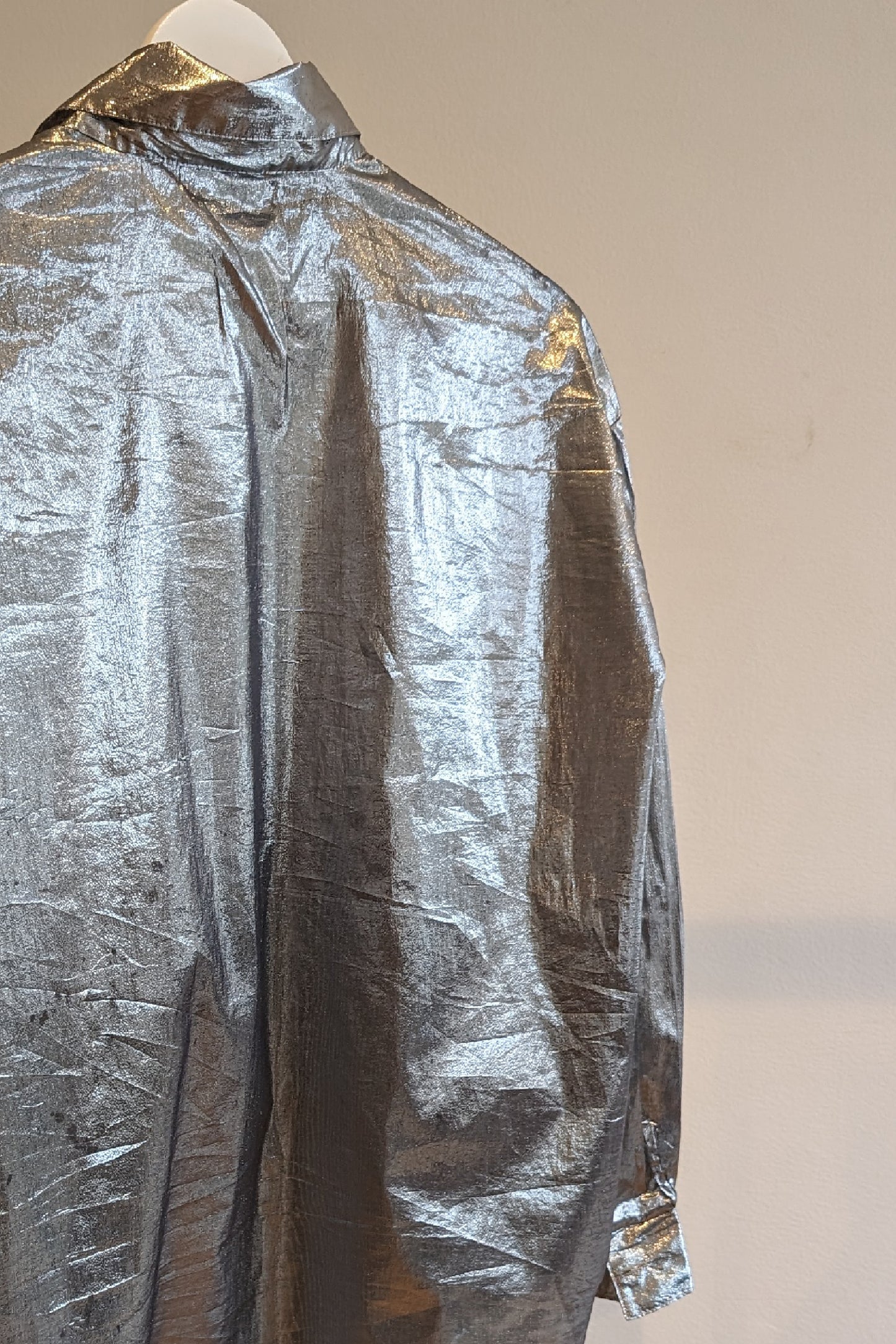 VINTAGE SILVER FOIL SHIRT