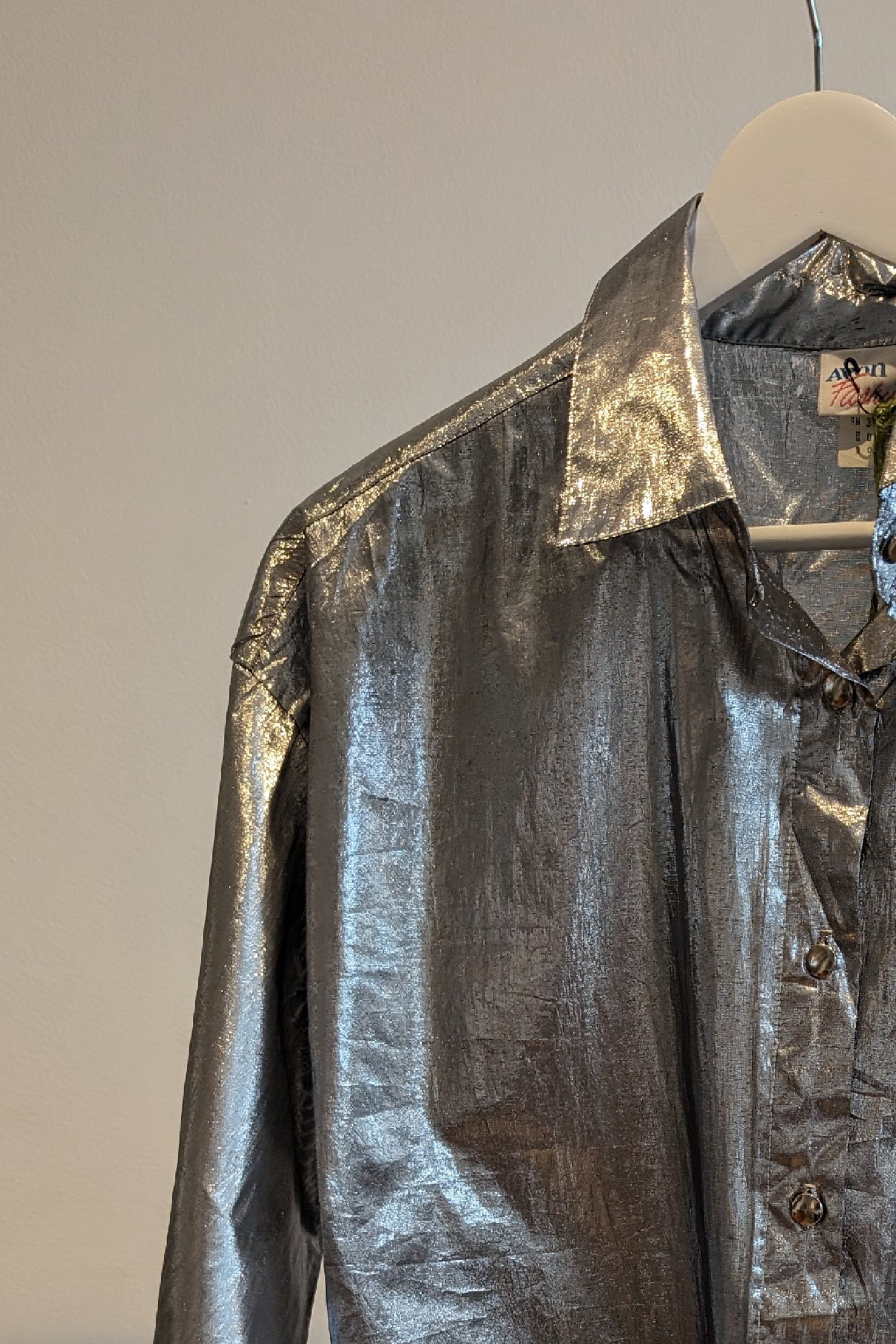 VINTAGE SILVER FOIL SHIRT