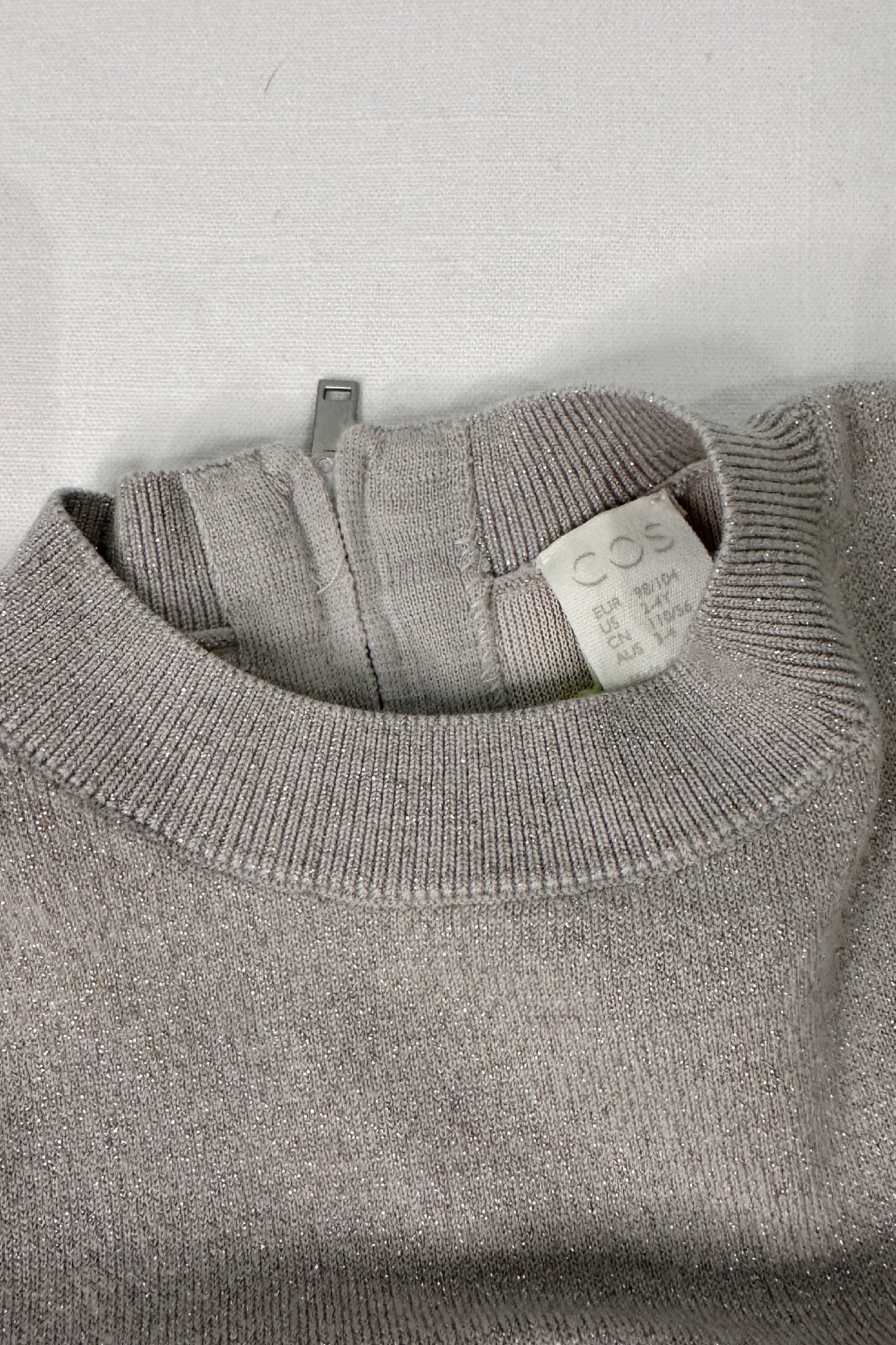 MINI: COS SILVER SPARKLE KNITTED SWEATER