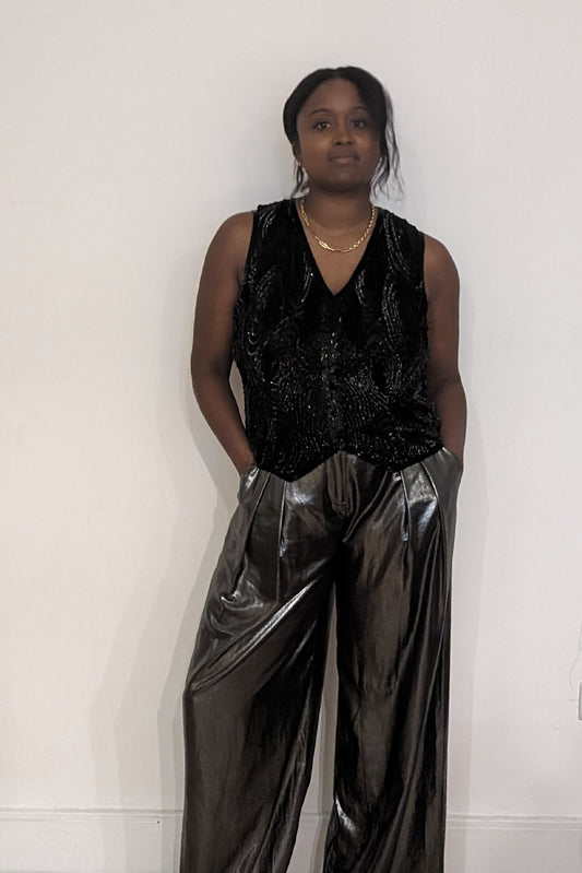 KITRI LIQUID SILVER TROUSERS