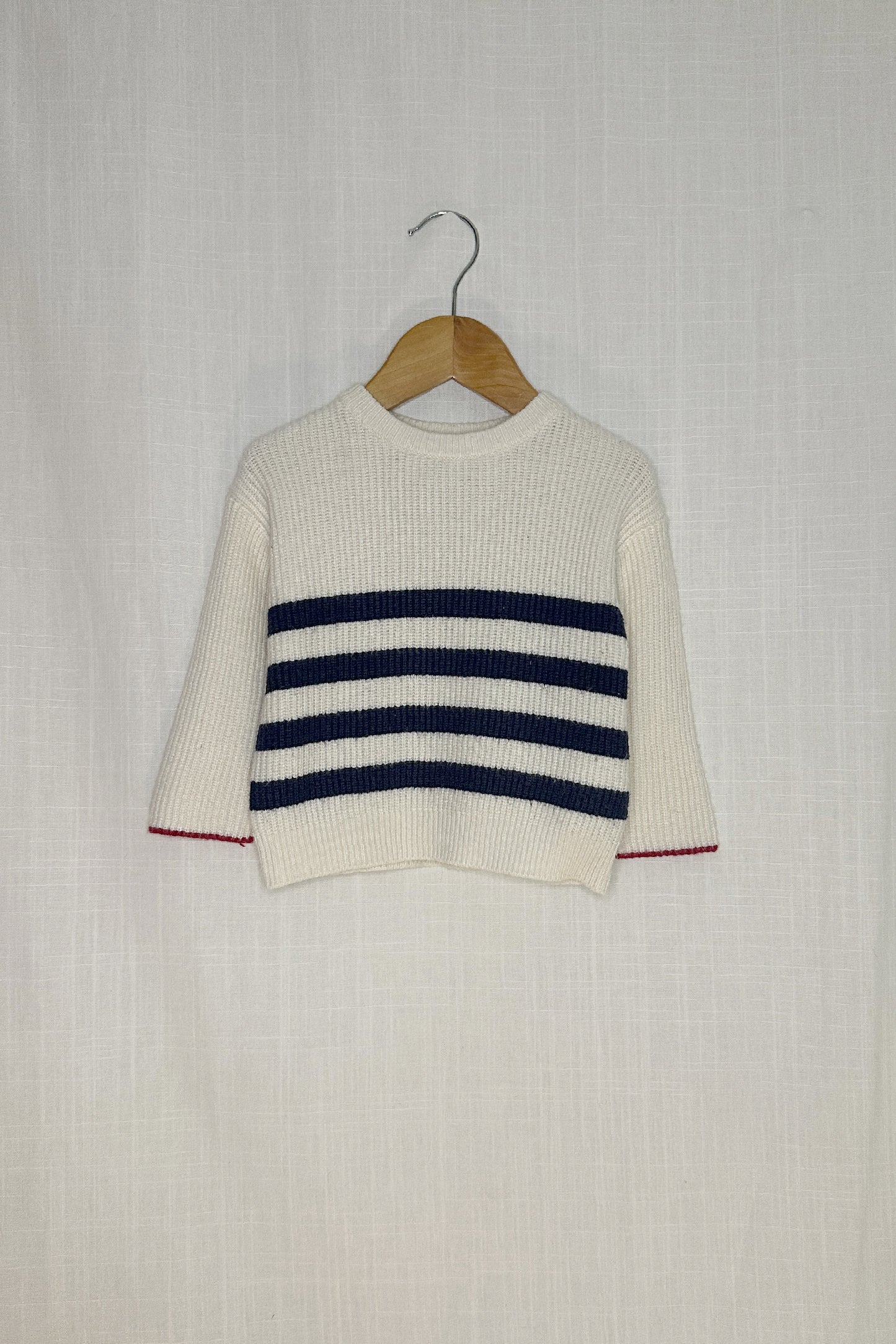 MINI: CONTRAST DETAIL STRIPED KNIT